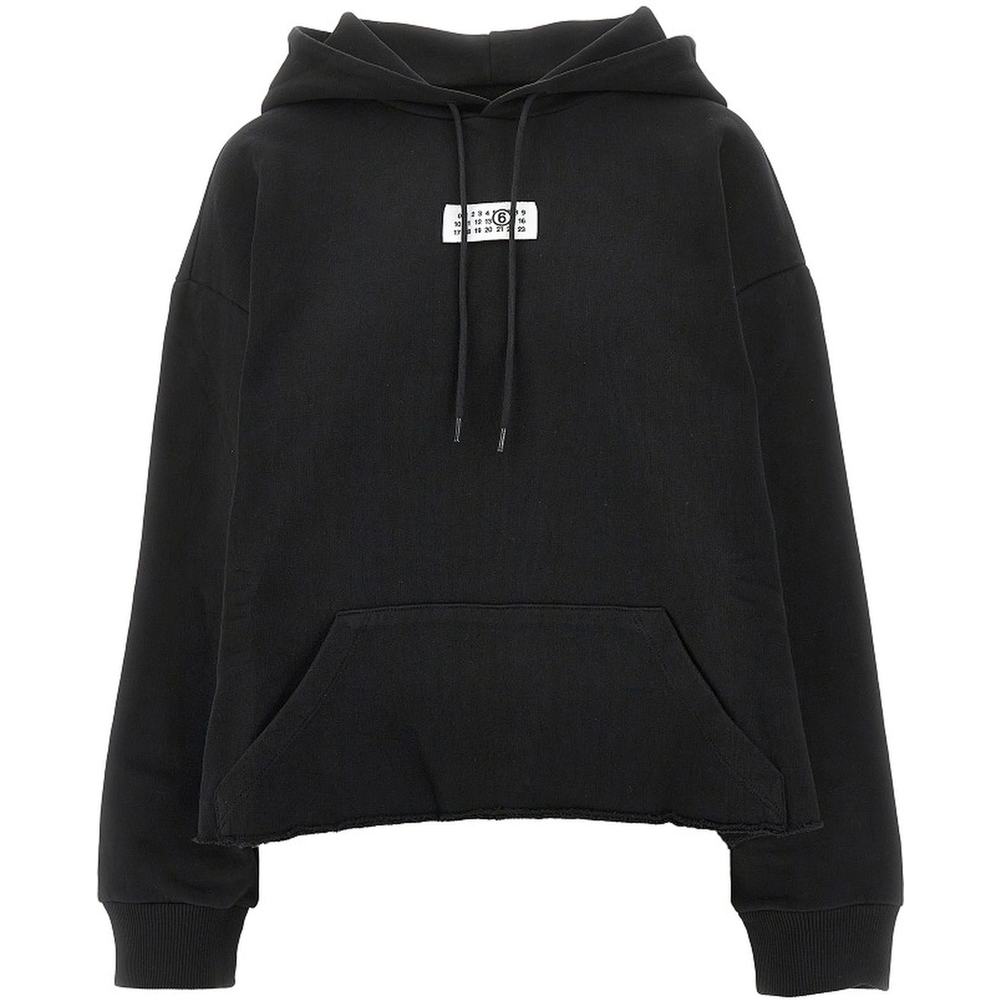 Hoodie with raw-cut hem