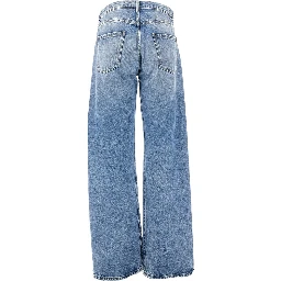 Straight leg jeans with dropped pockets