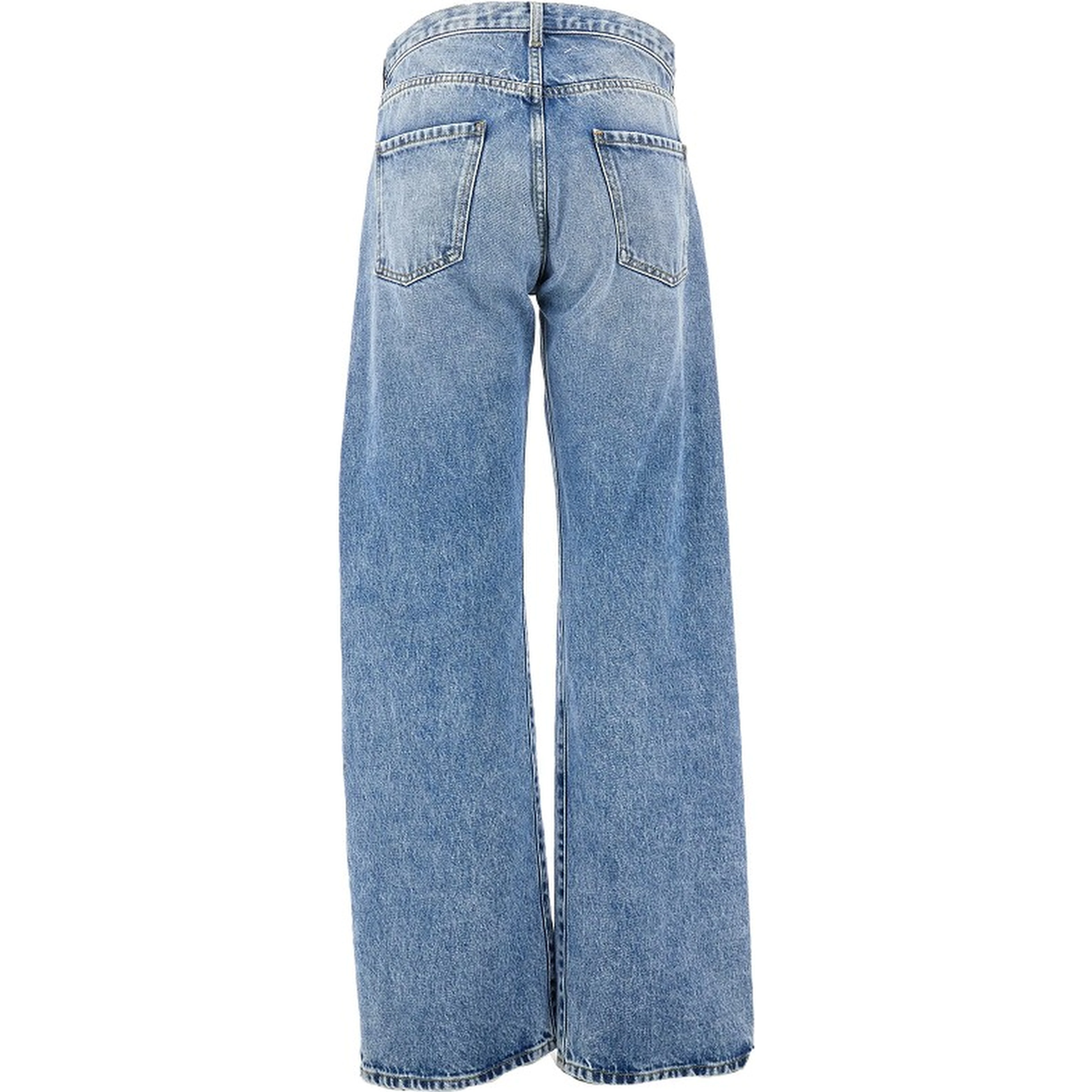 Straight leg jeans with dropped pockets
