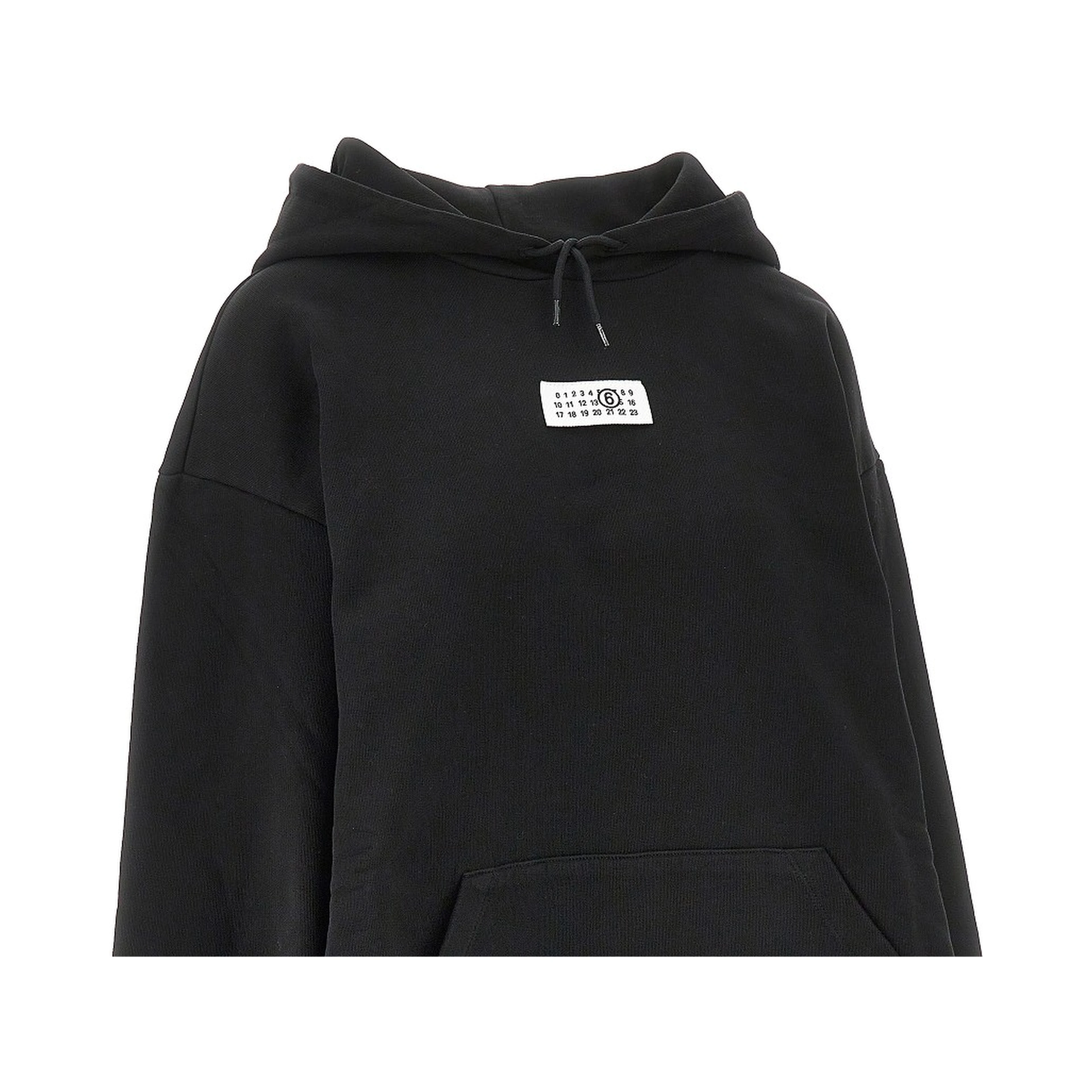 Hoodie with raw-cut hem