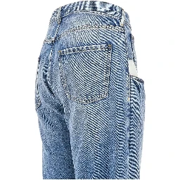 Straight leg jeans with dropped pockets