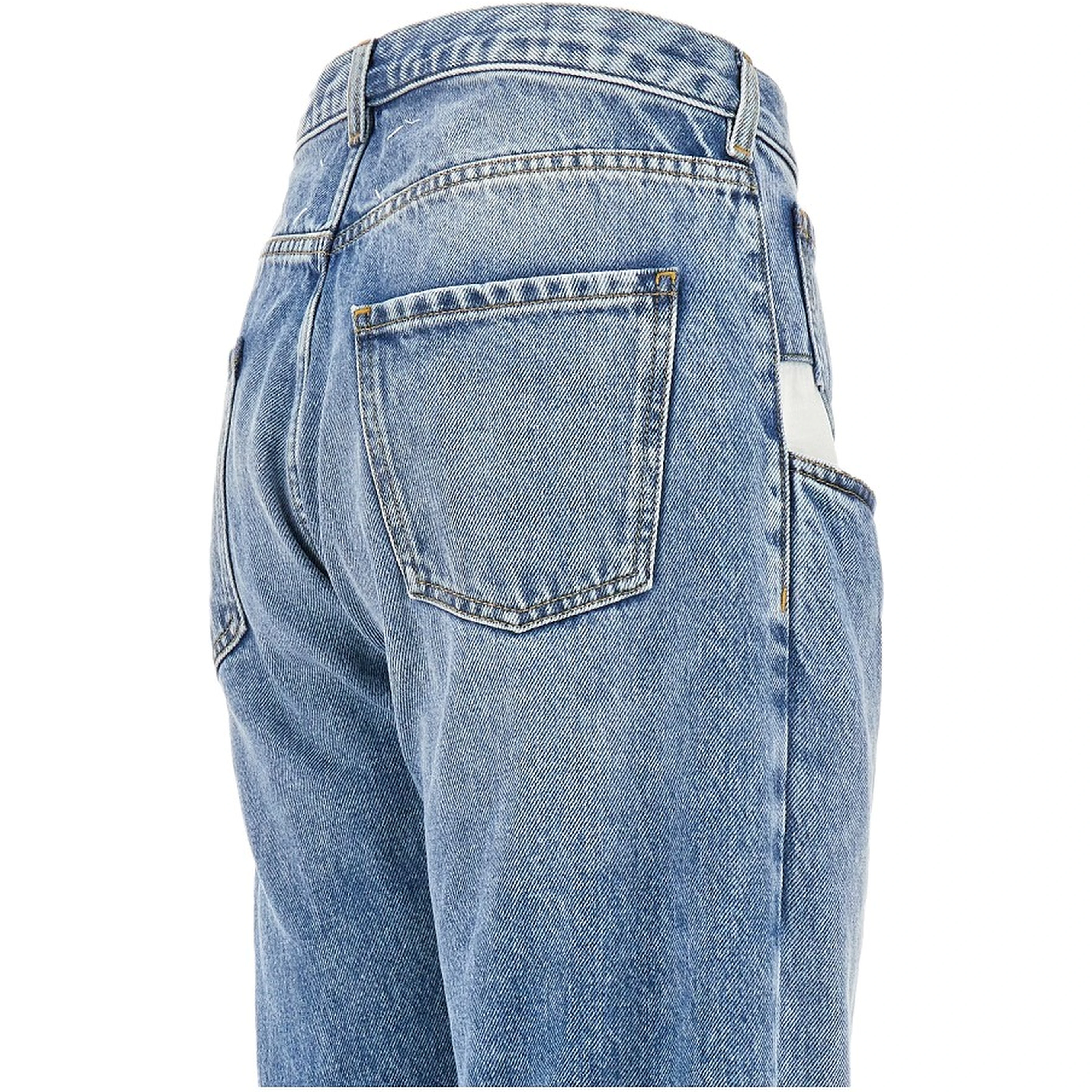 Straight leg jeans with dropped pockets