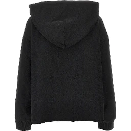 Hoodie with raw-cut hem