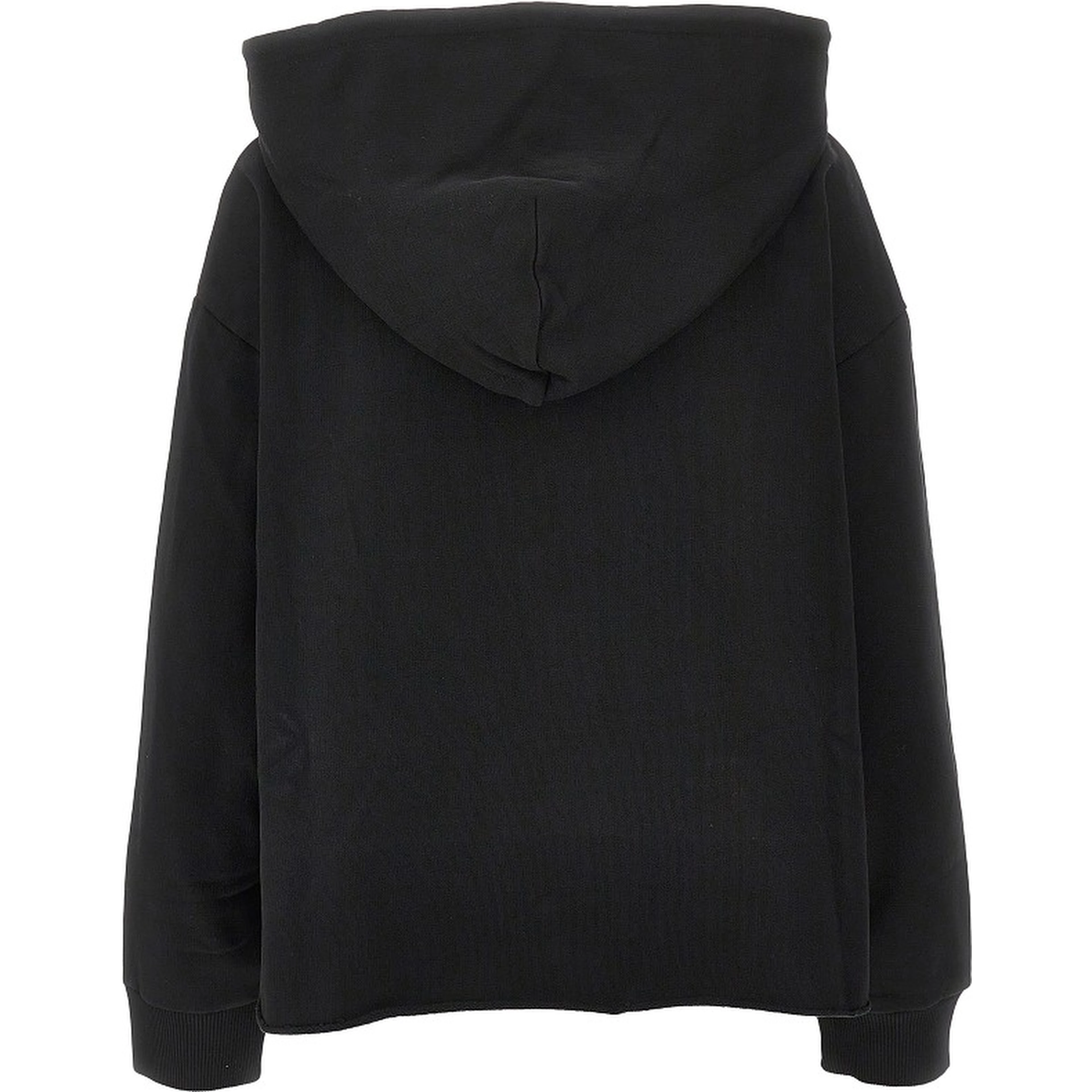 Hoodie with raw-cut hem