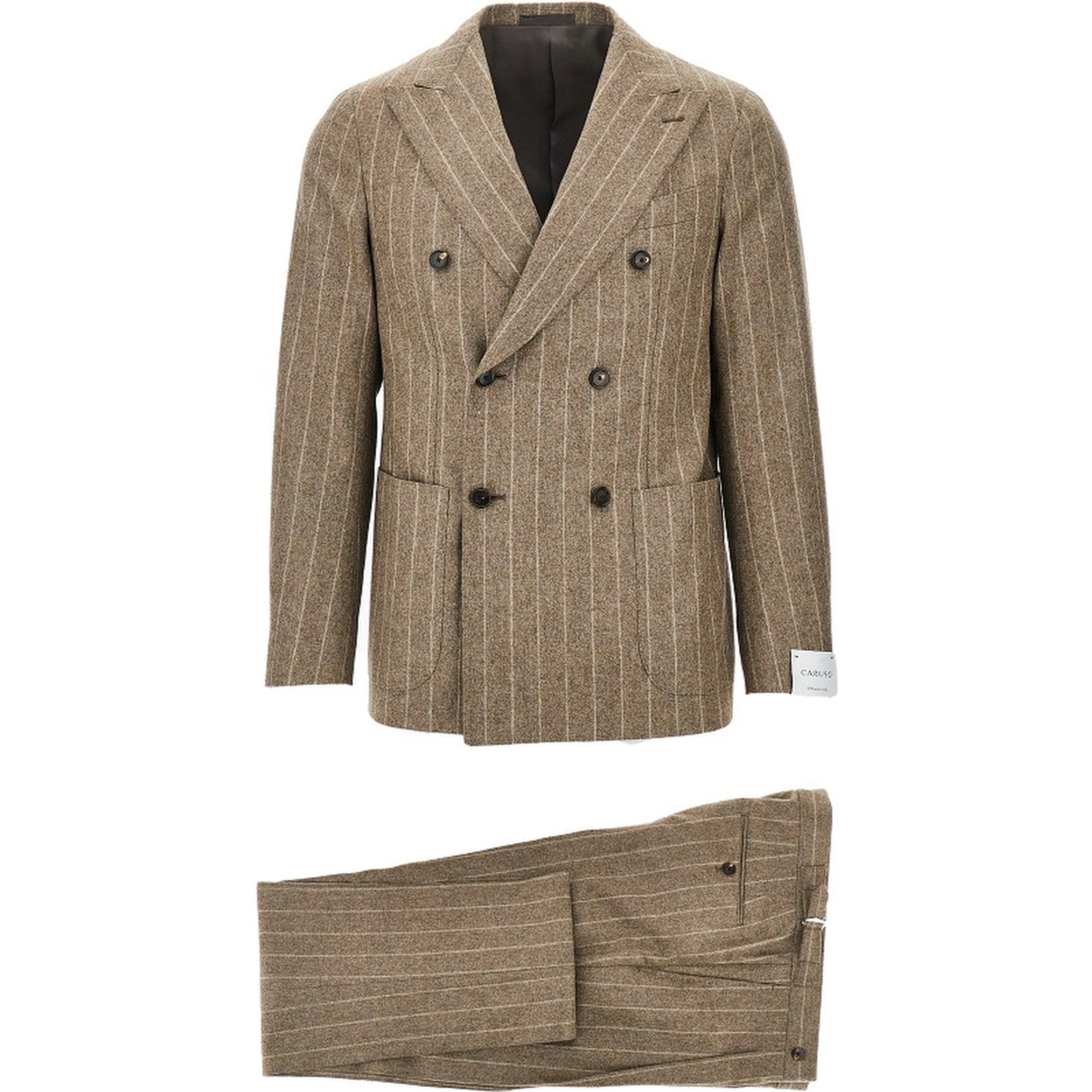 'Aida' pinstriped flannel double-breasted sui
