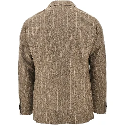 'Aida' pinstriped flannel double-breasted sui