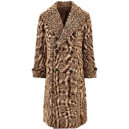 'Dyce' double-breasted Harris Tweed coat