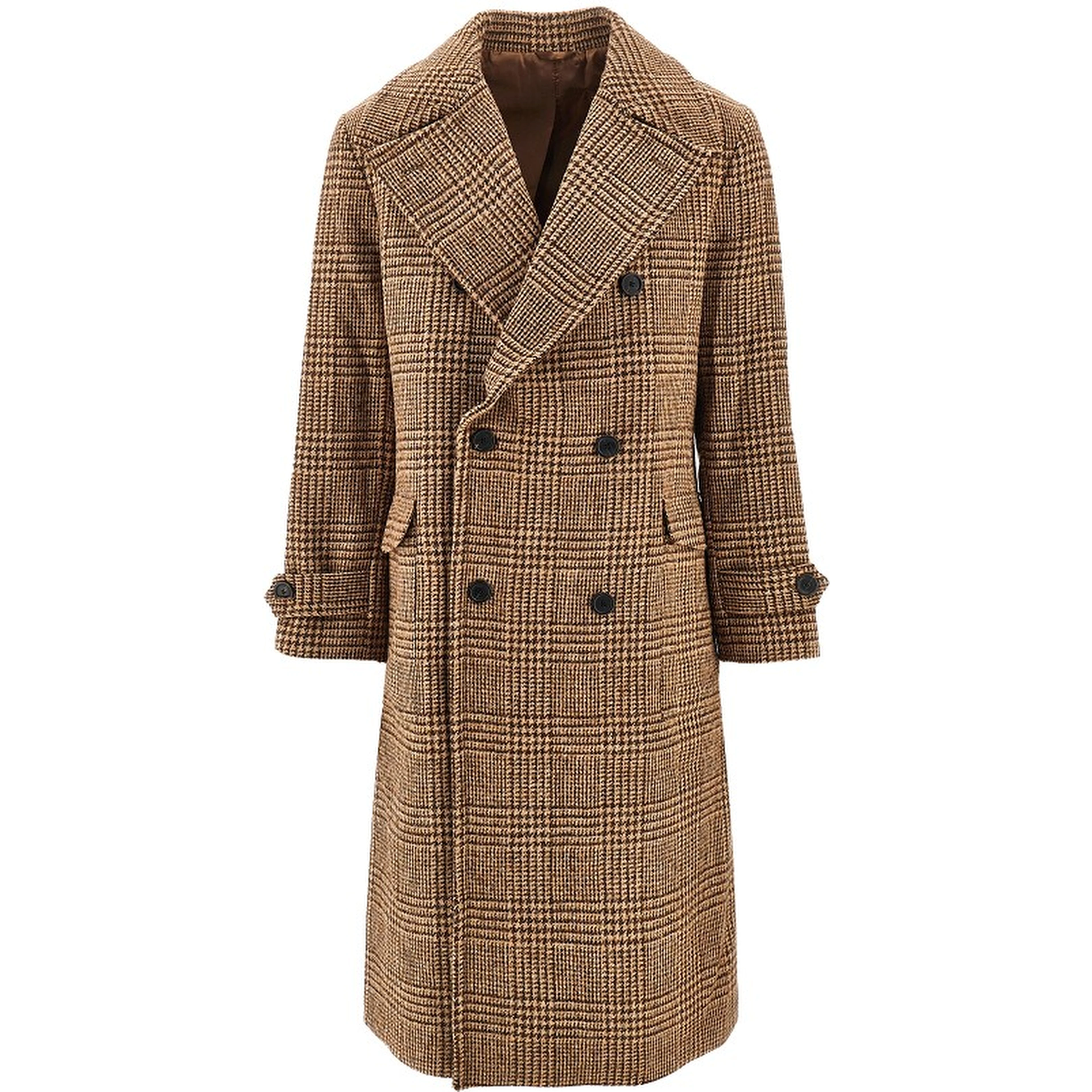 'Dyce' double-breasted Harris Tweed coat
