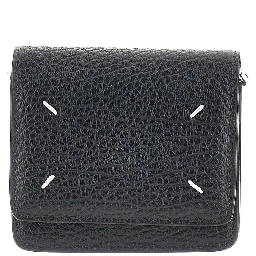 Leather wallet with chain strap