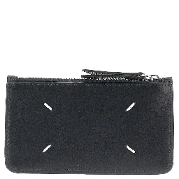 'Four Stitches' leather coin-holder pouch