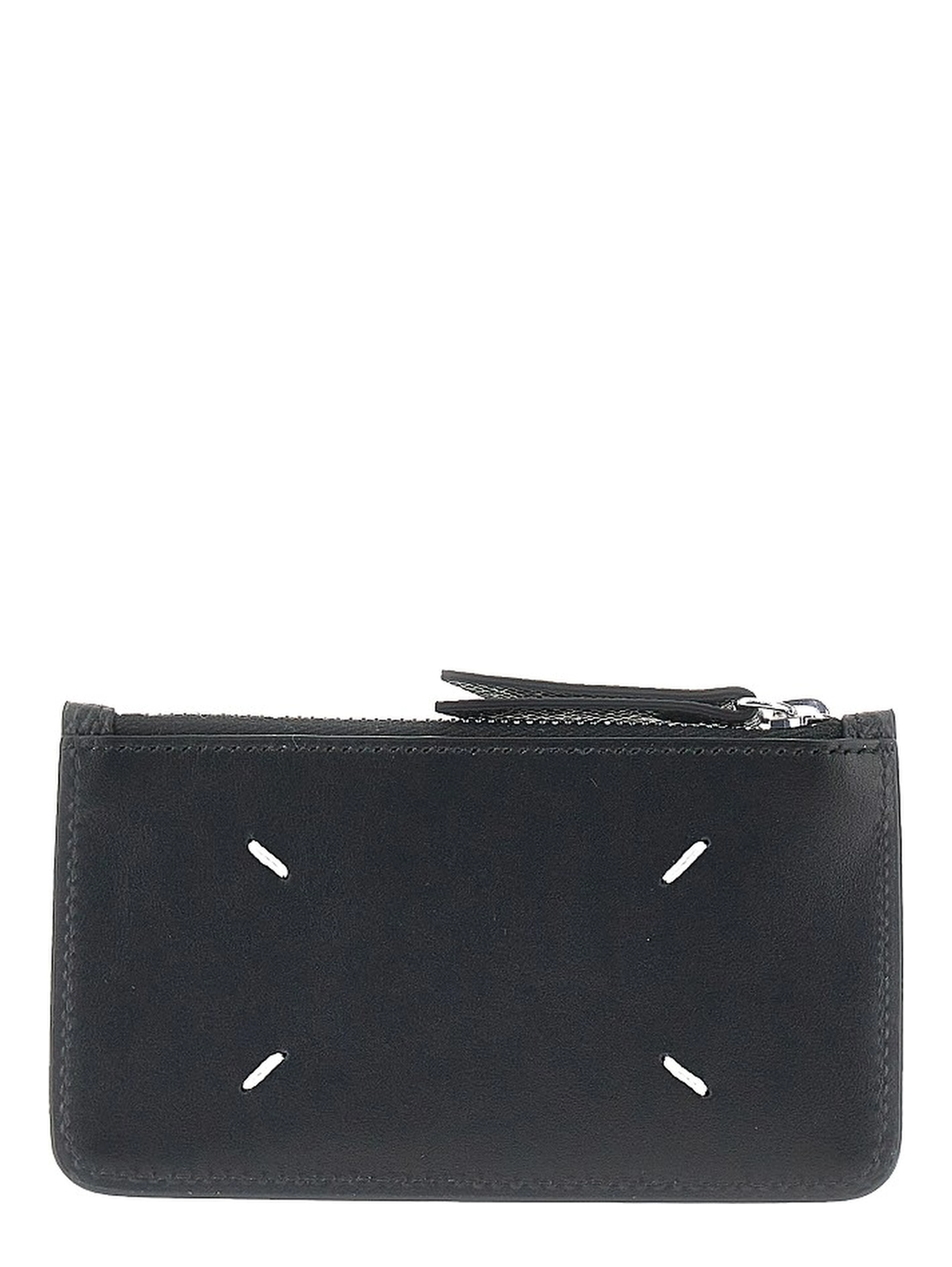 'Four Stitches' leather coin-holder pouch