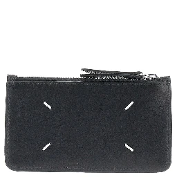 'Four Stitches' leather coin-holder pouch