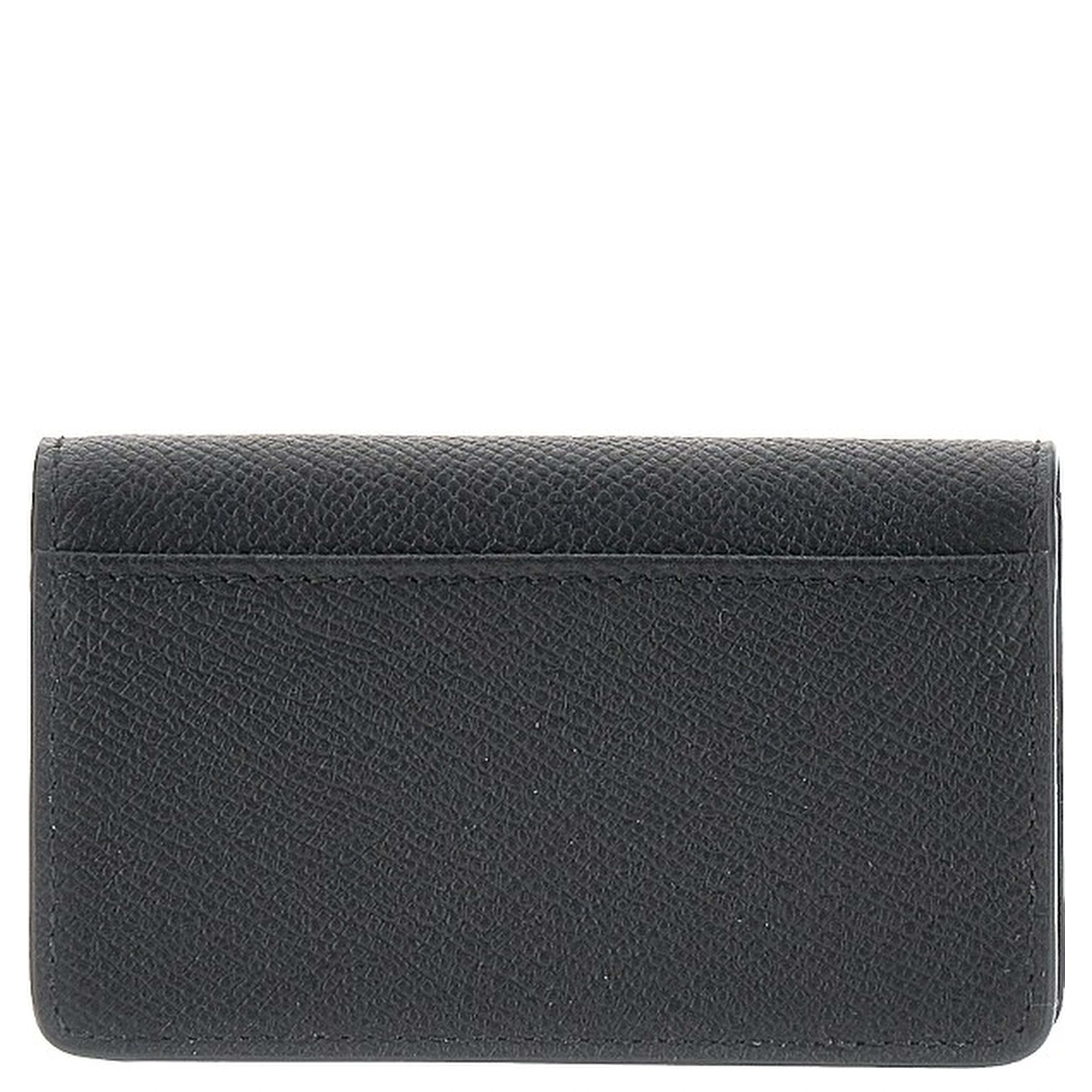 Grained leather cardholder with flap