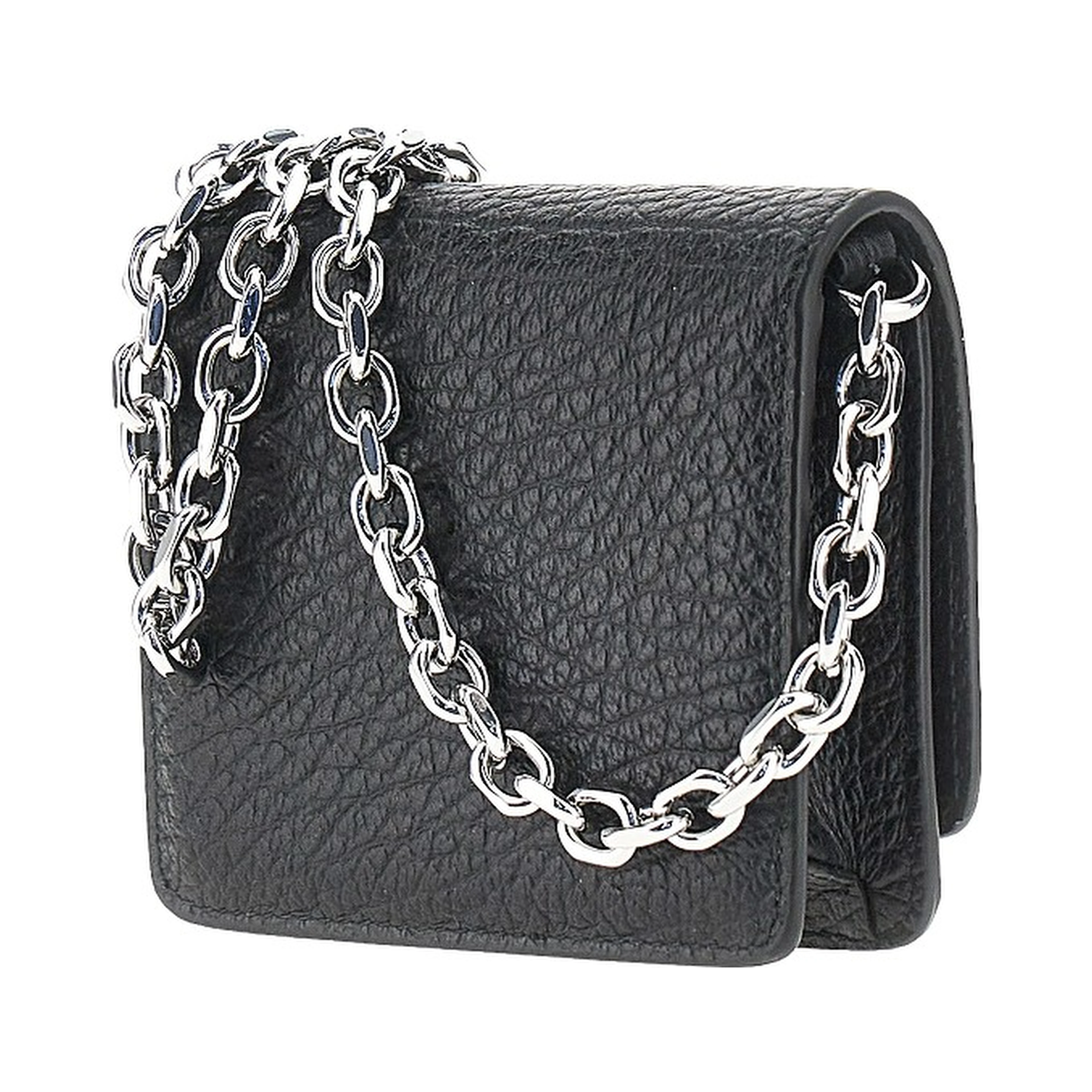 Leather wallet with chain strap