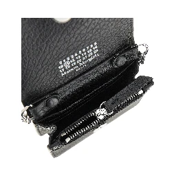 Leather wallet with chain strap