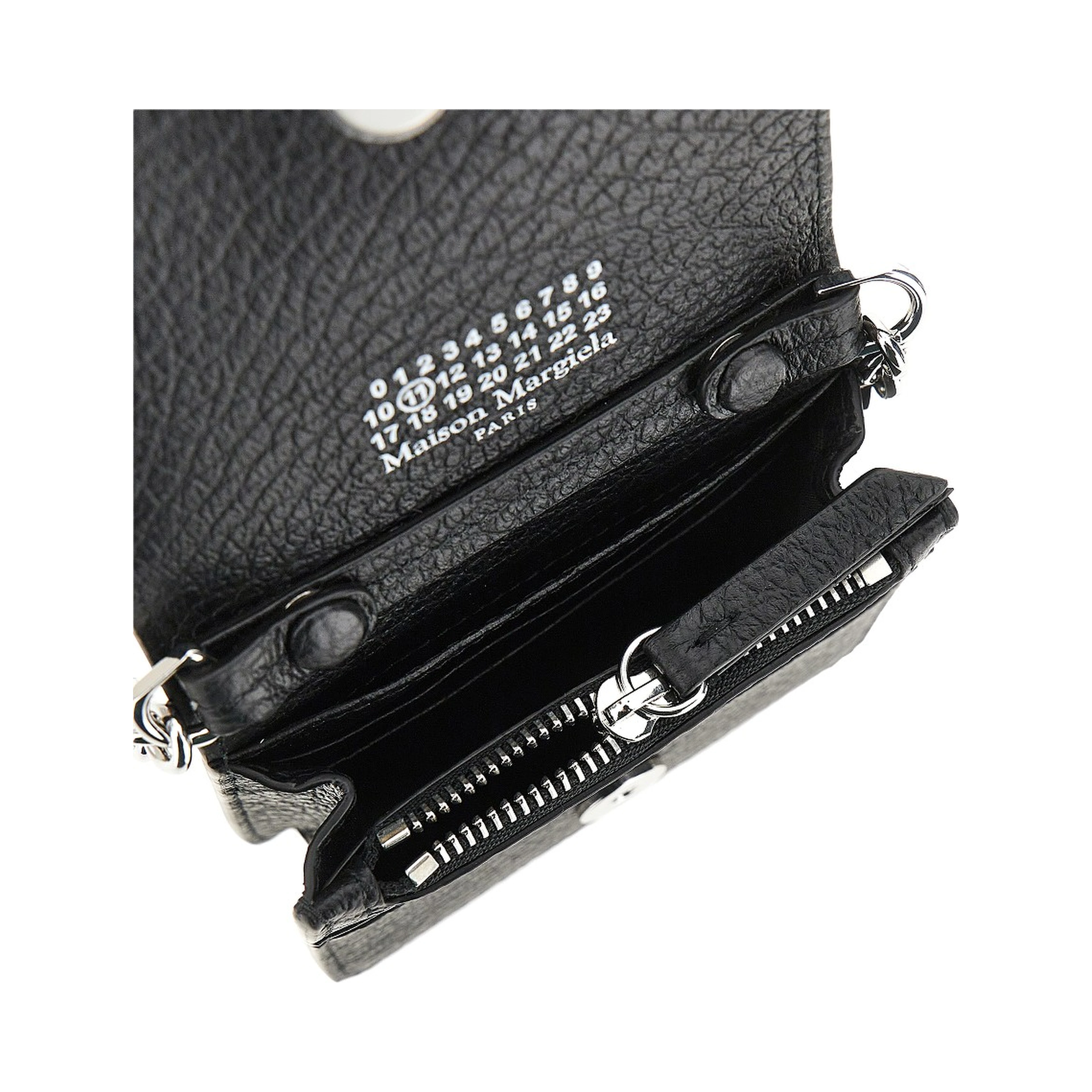 Leather wallet with chain strap