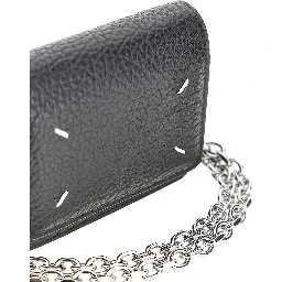 Leather wallet with chain strap