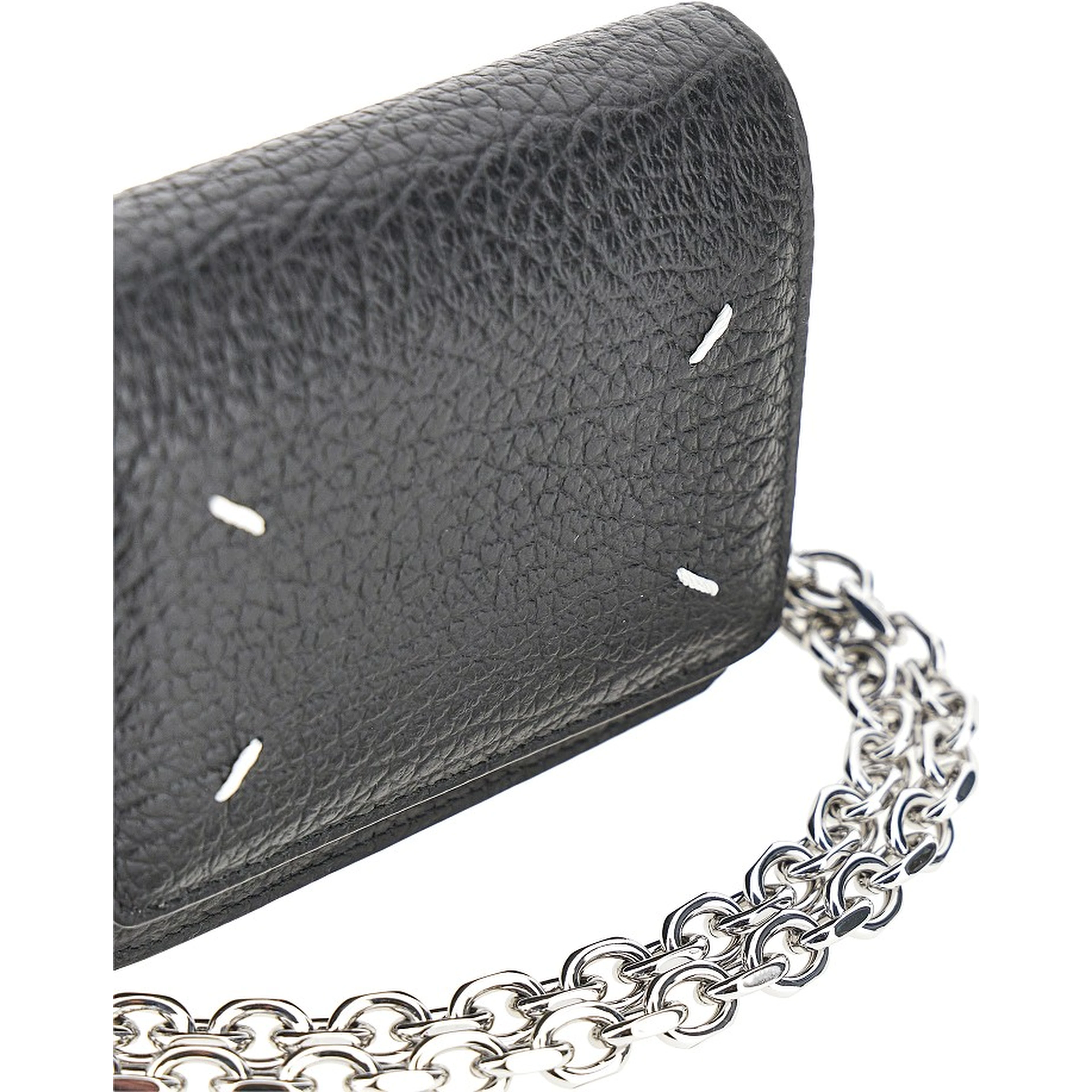 Leather wallet with chain strap