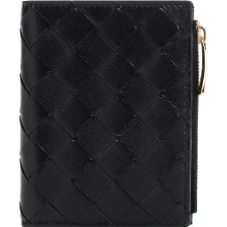 Bottega Veneta Small Intrecciato Bi-Fold Zip Wallet