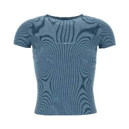 SS CREWNECK TOP W/ JACQUARD LOGO