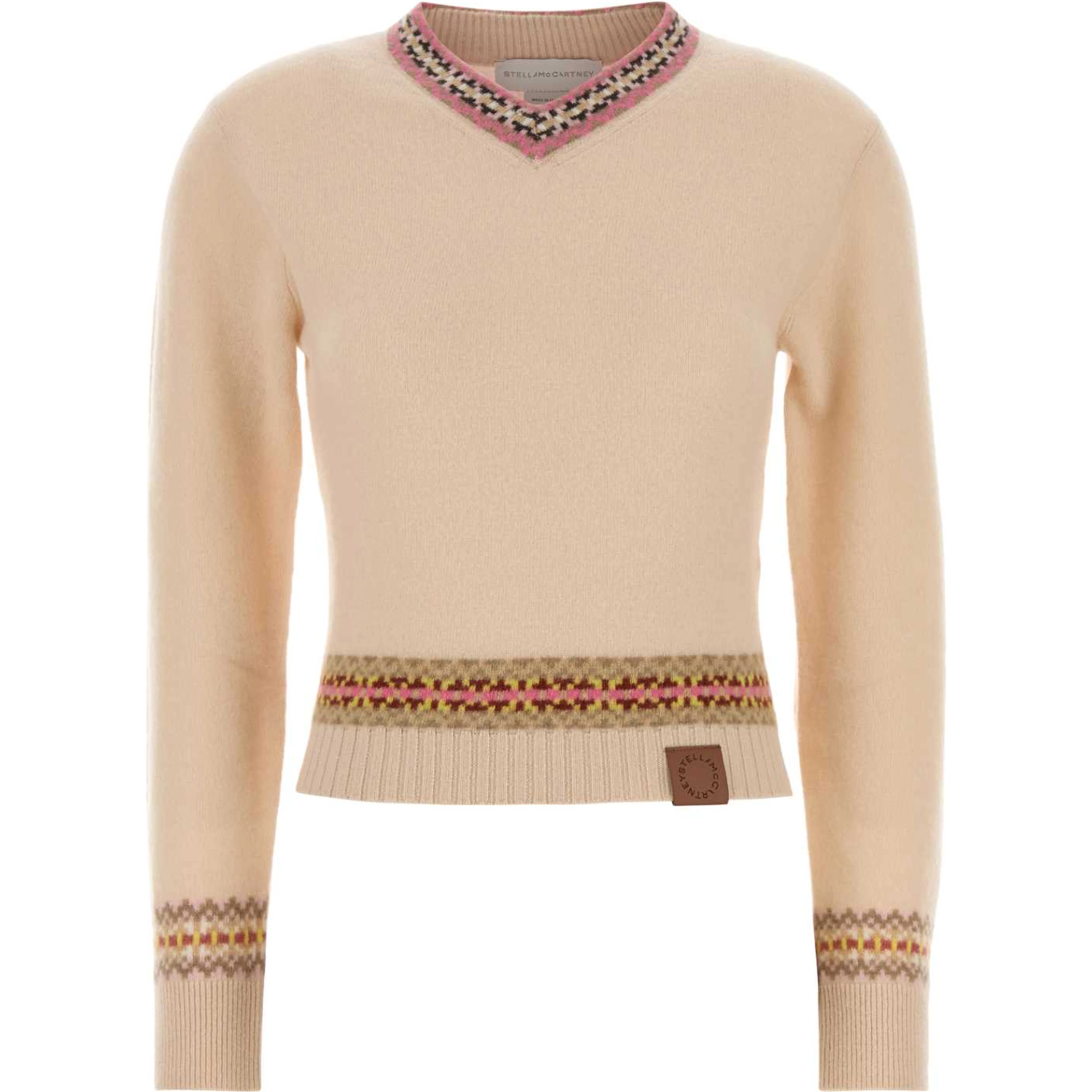 APRES SKI FAIR ISLE V NECK CROPPED JUMPER