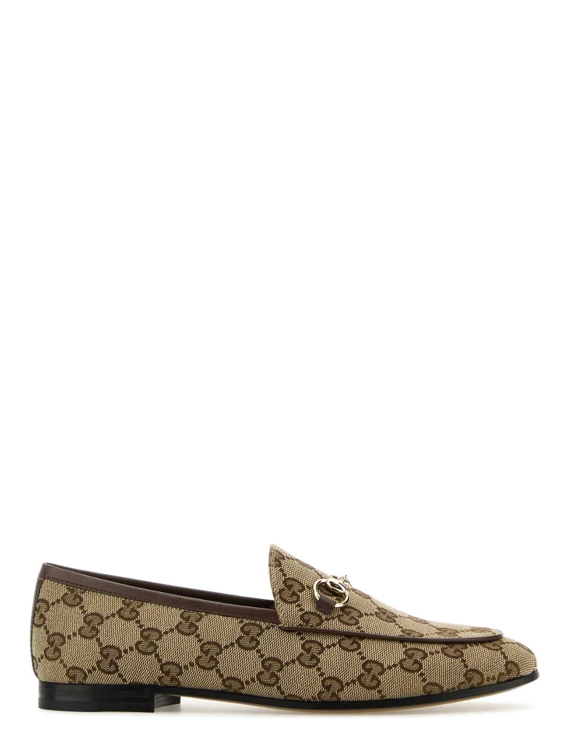 FABRIC UPPER AND LEATHER SOLE MOCCASIN