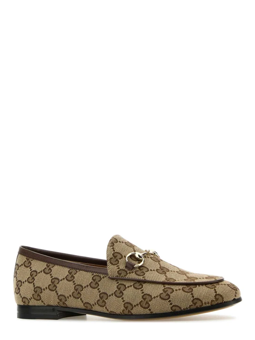 FABRIC UPPER AND LEATHER SOLE MOCCASIN
