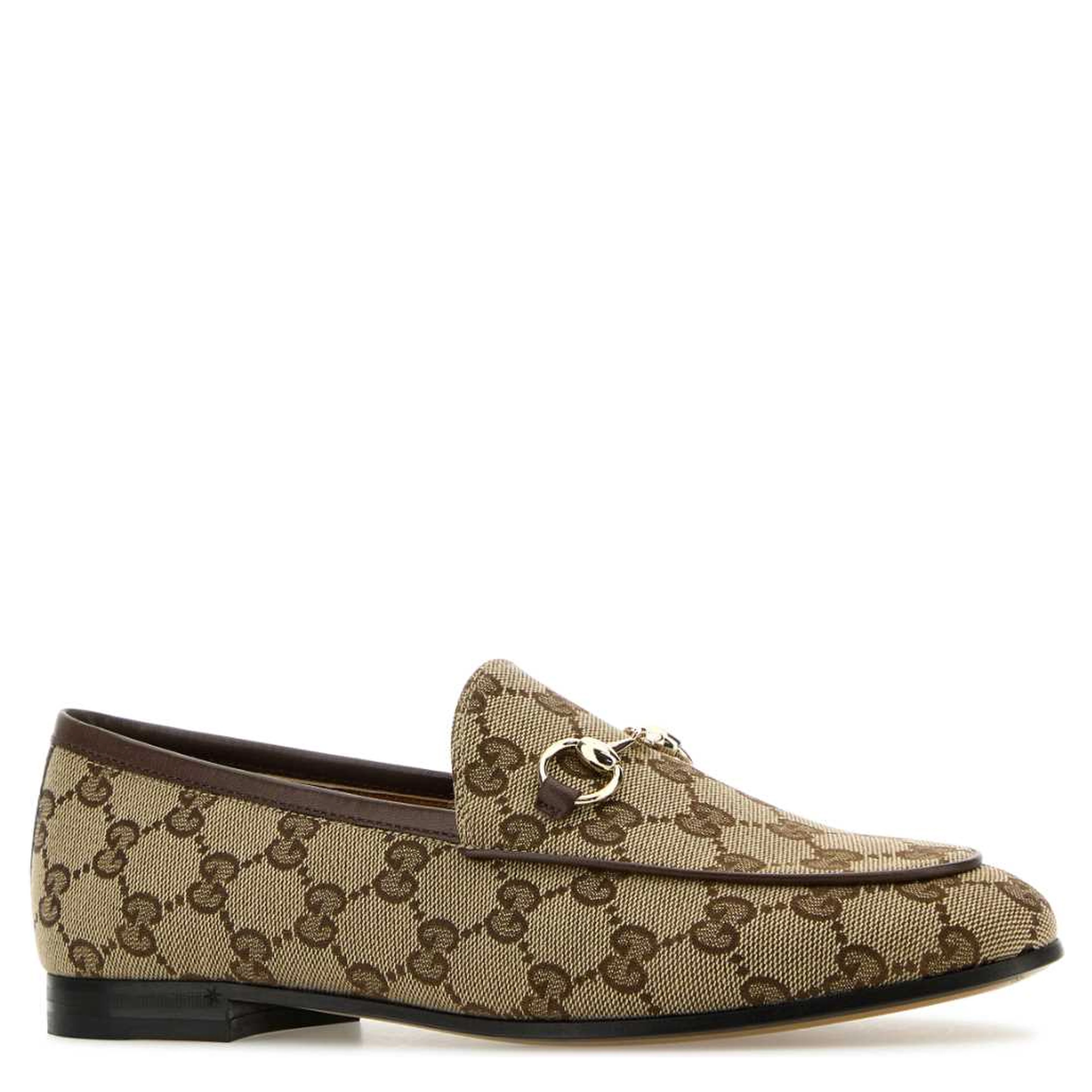 FABRIC UPPER AND LEATHER SOLE MOCCASIN