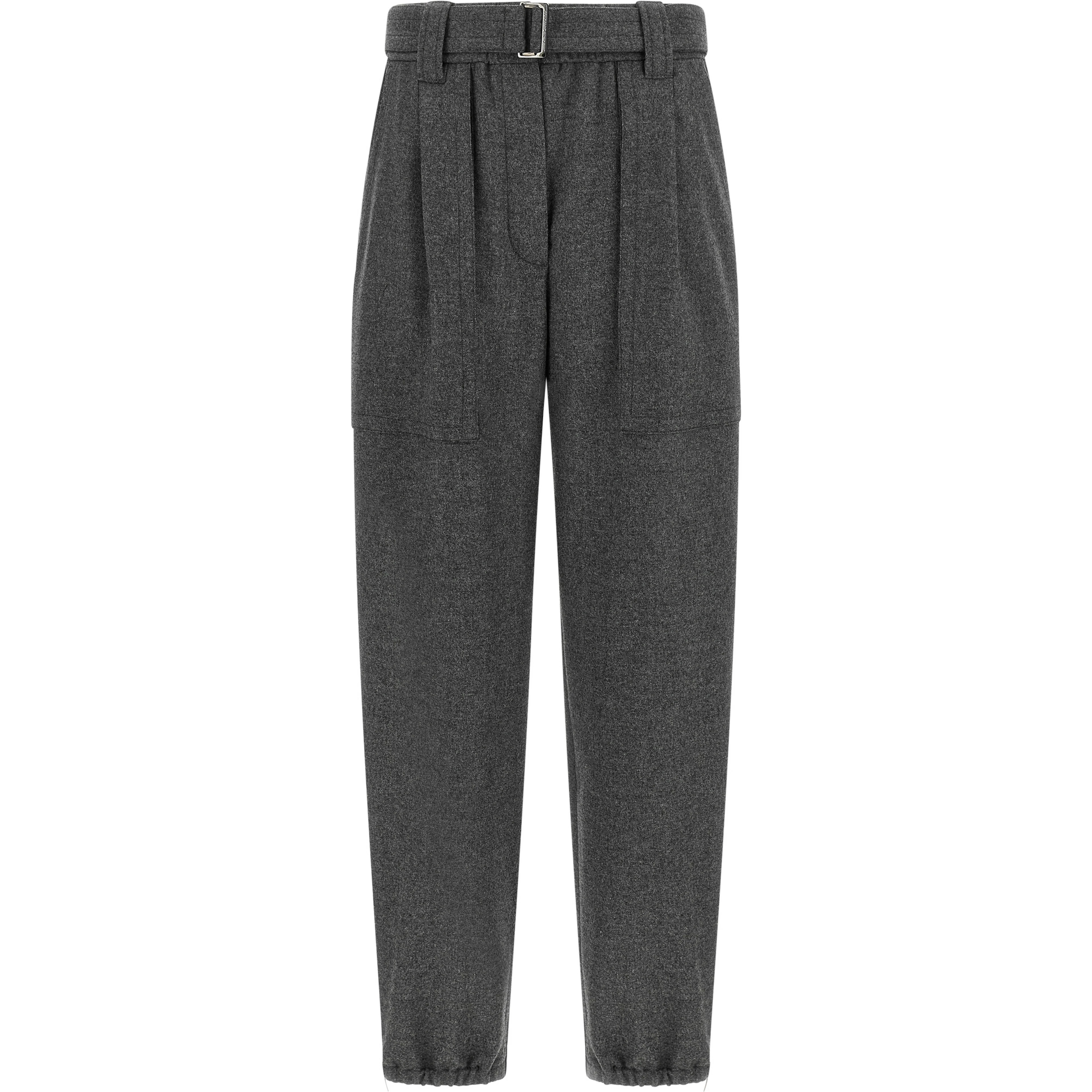 Gray Virgin Wool Cargo Pants