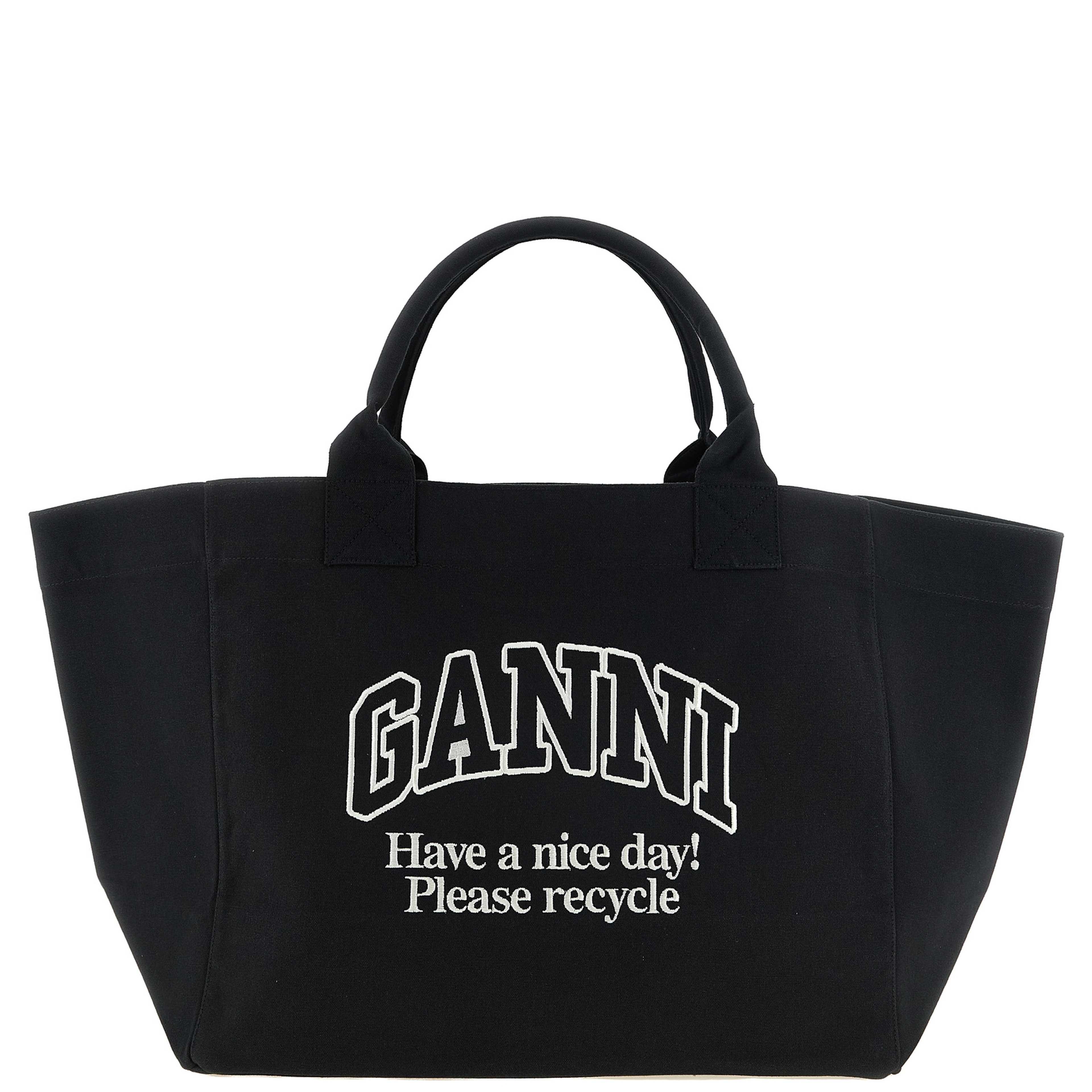 Black Recycled Cotton Tote Bag