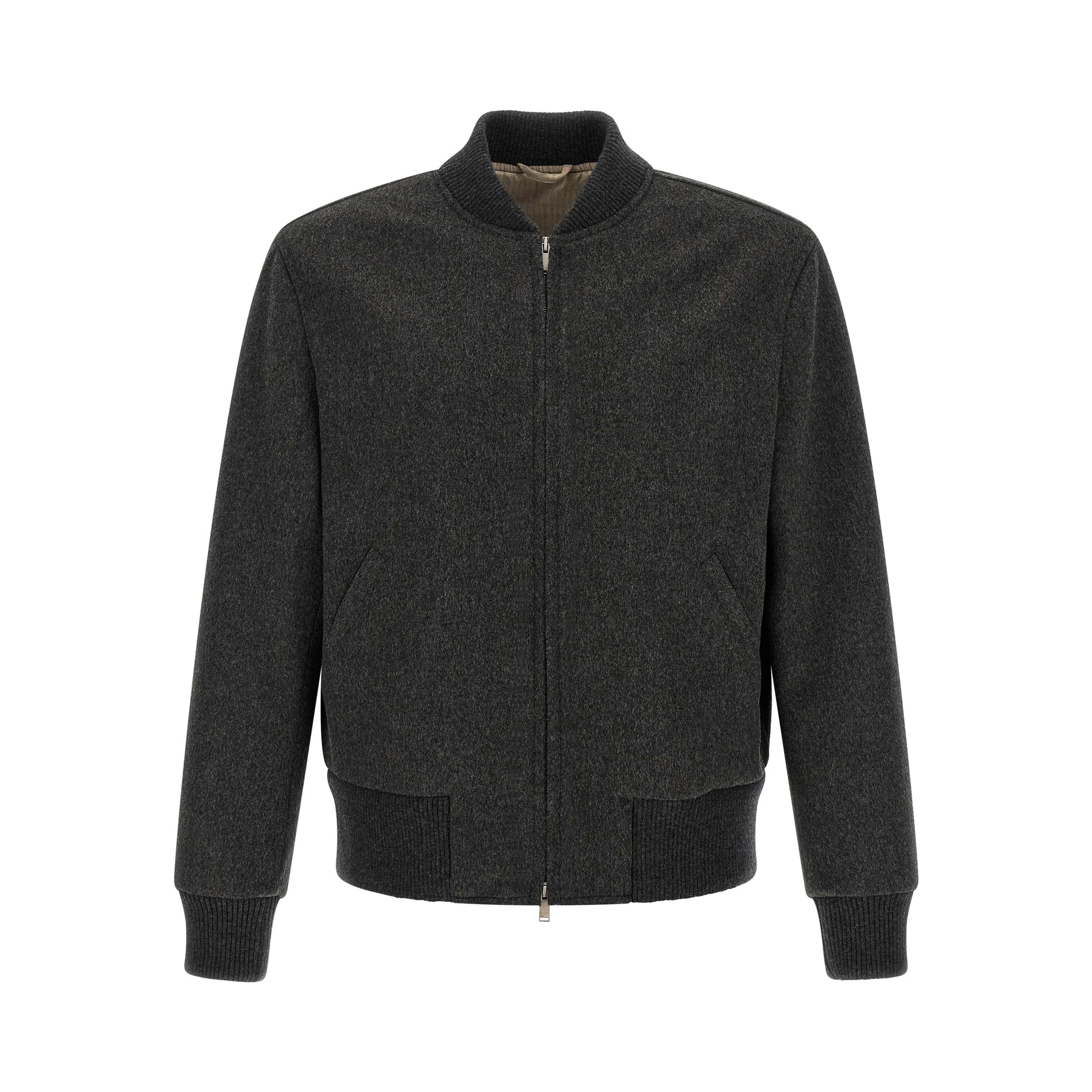 Gray Virgin Wool Bomber