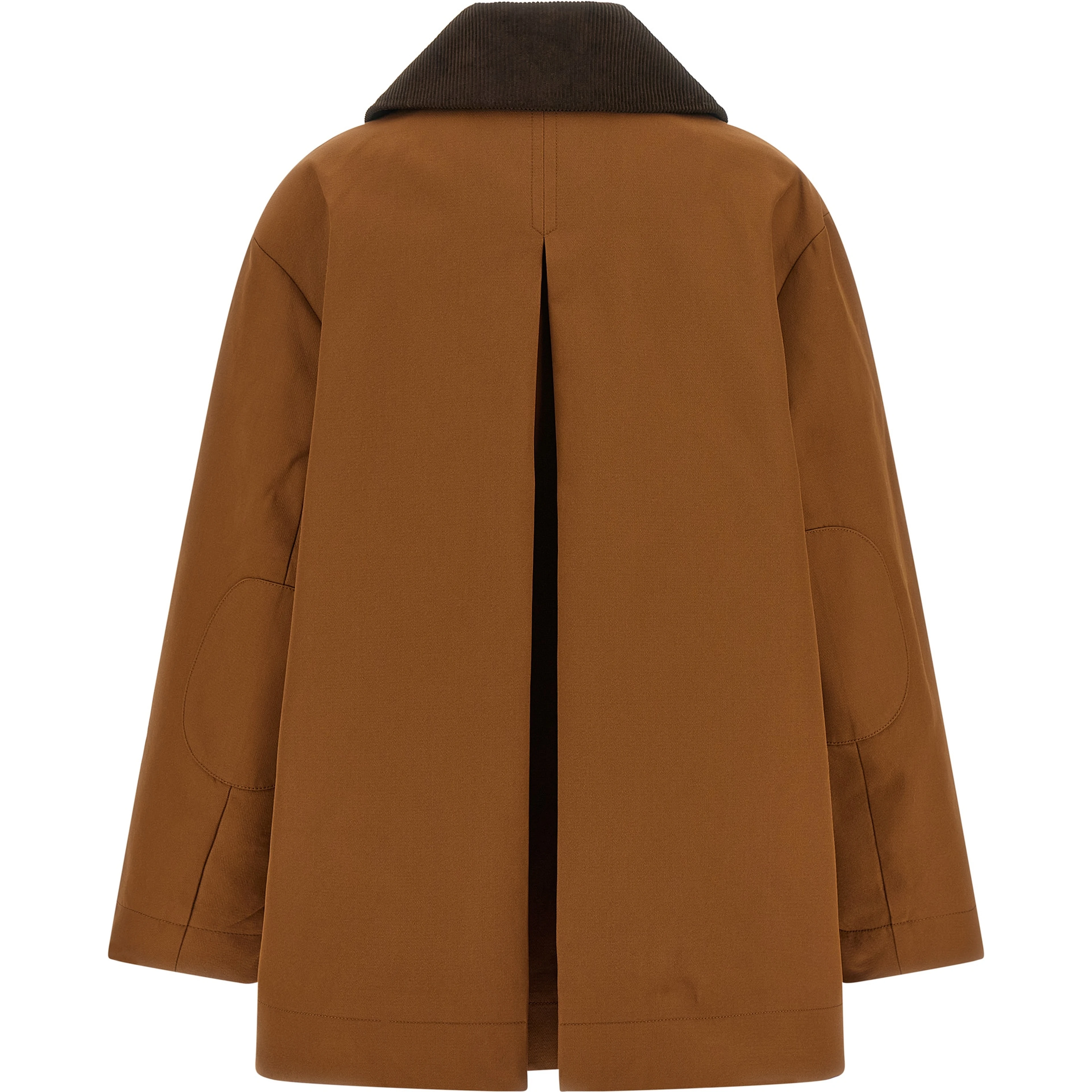 Brown Recycled Polyester Full-Length Jacket