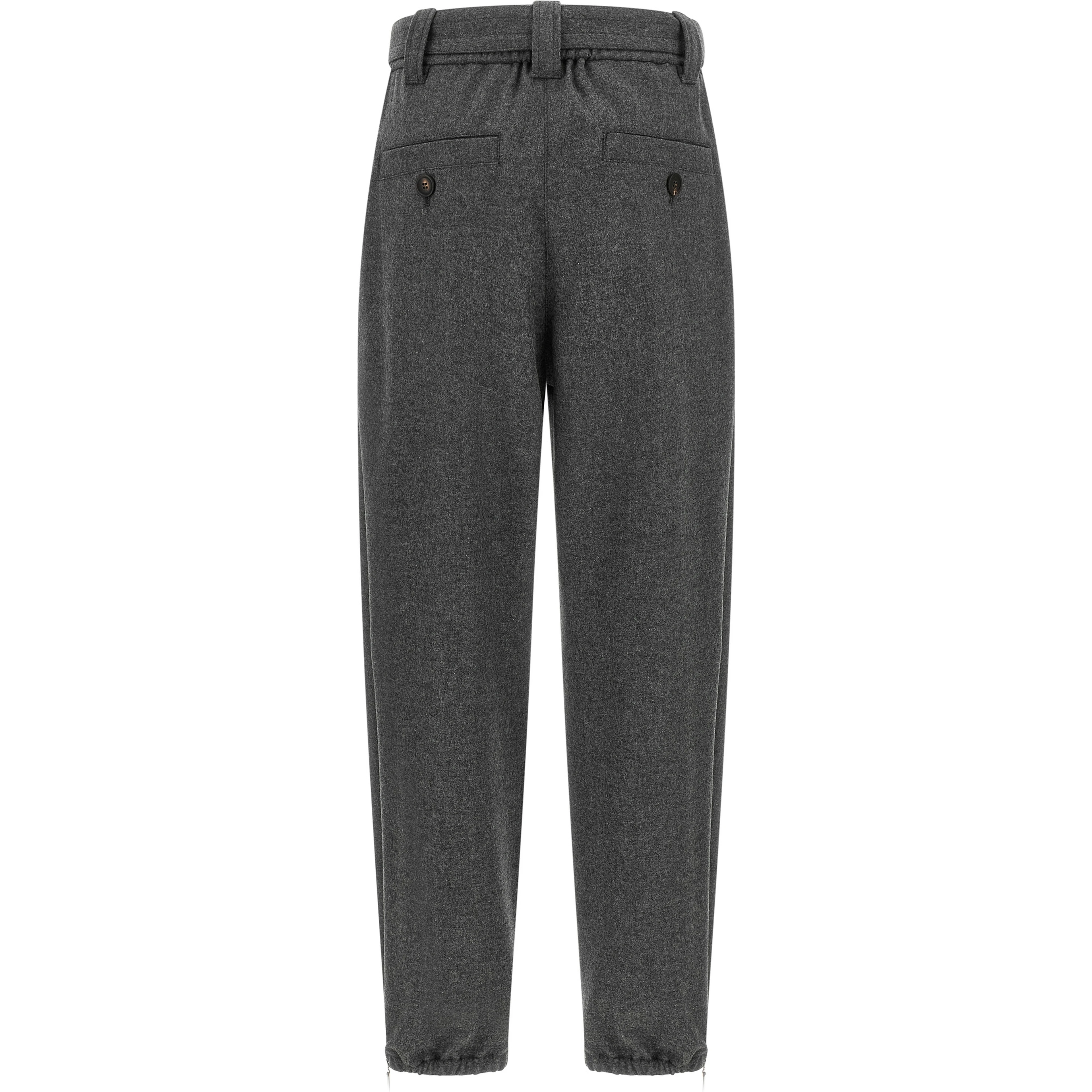 Gray Virgin Wool Cargo Pants