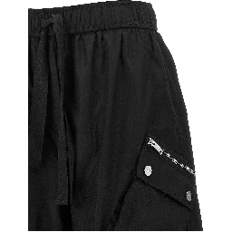 Black Recycled Polyamide Cargo Pants