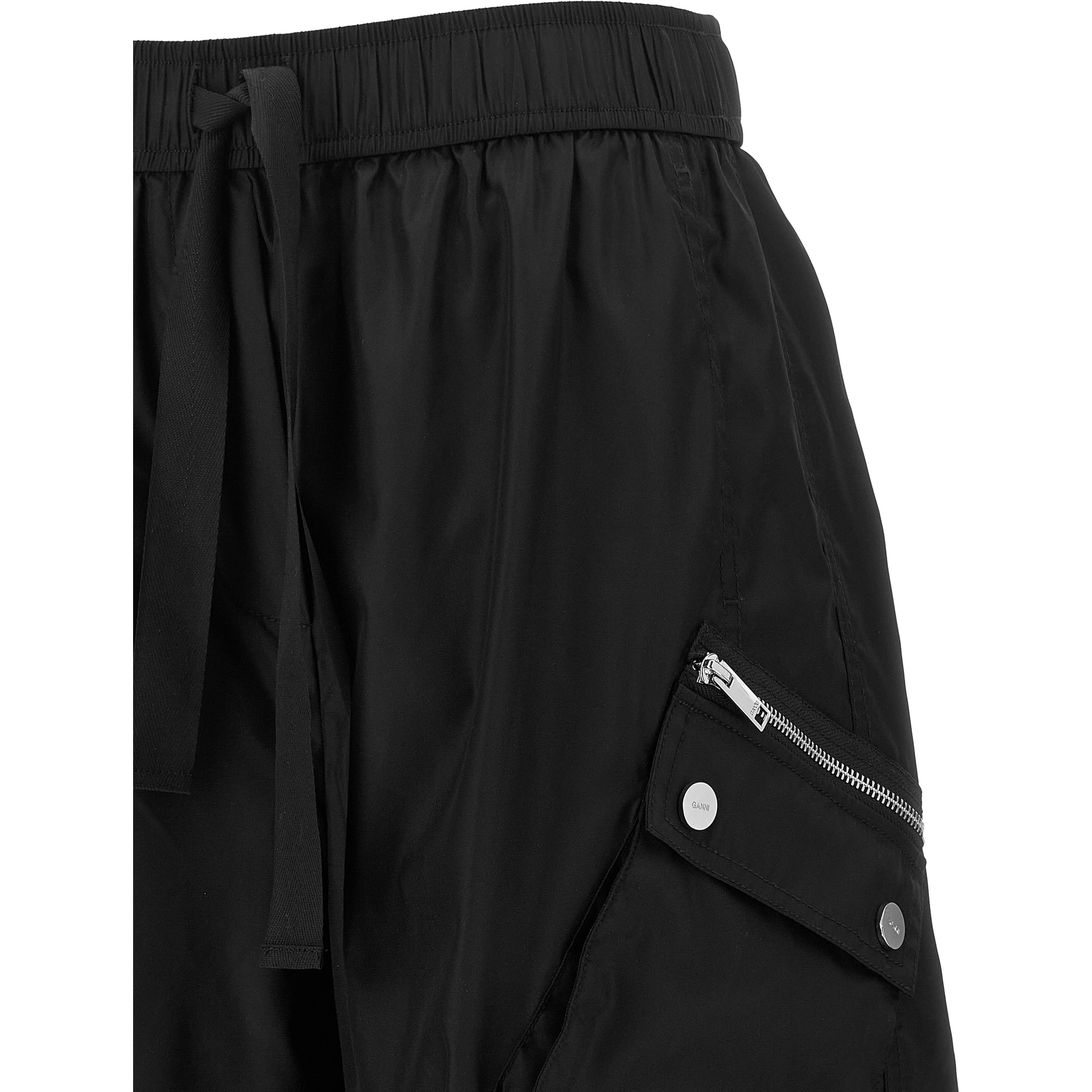 Black Recycled Polyamide Cargo Pants
