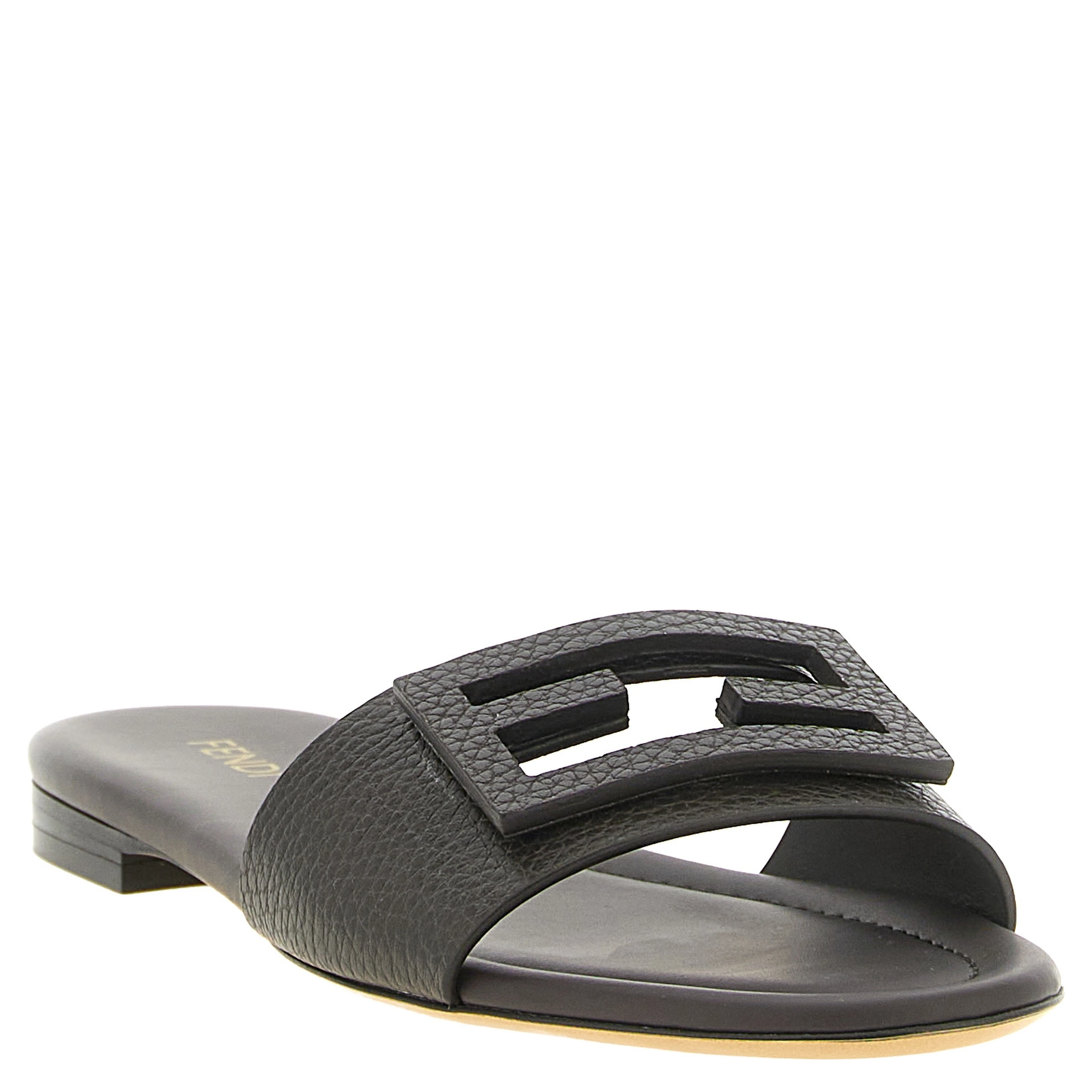 Brown Calfskin Slides