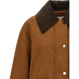 Brown Recycled Polyester Full-Length Jacket