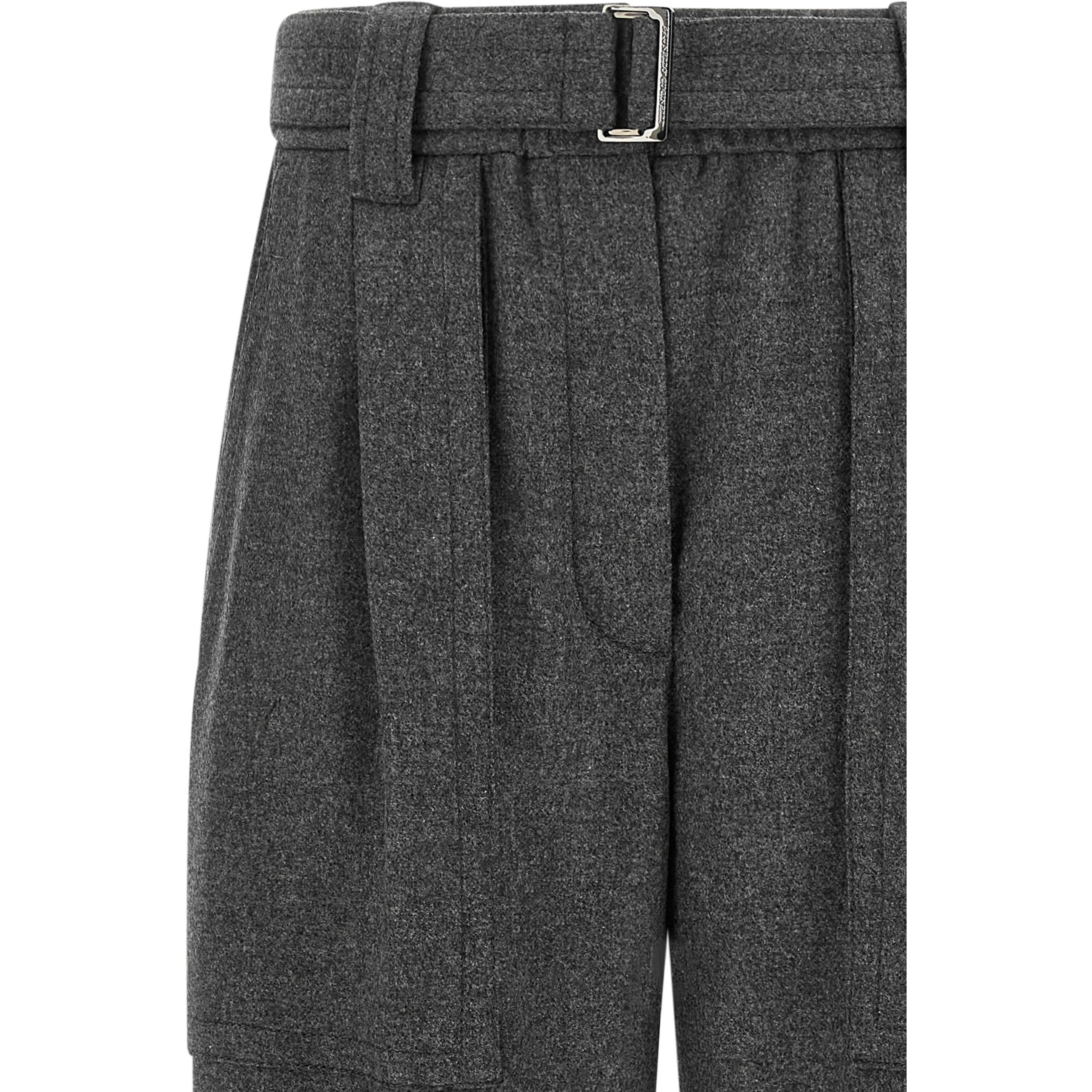 Gray Virgin Wool Cargo Pants