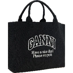 Black Recycled Cotton Tote Bag