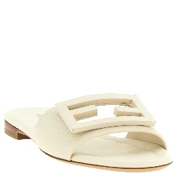 White Calfskin Slides
