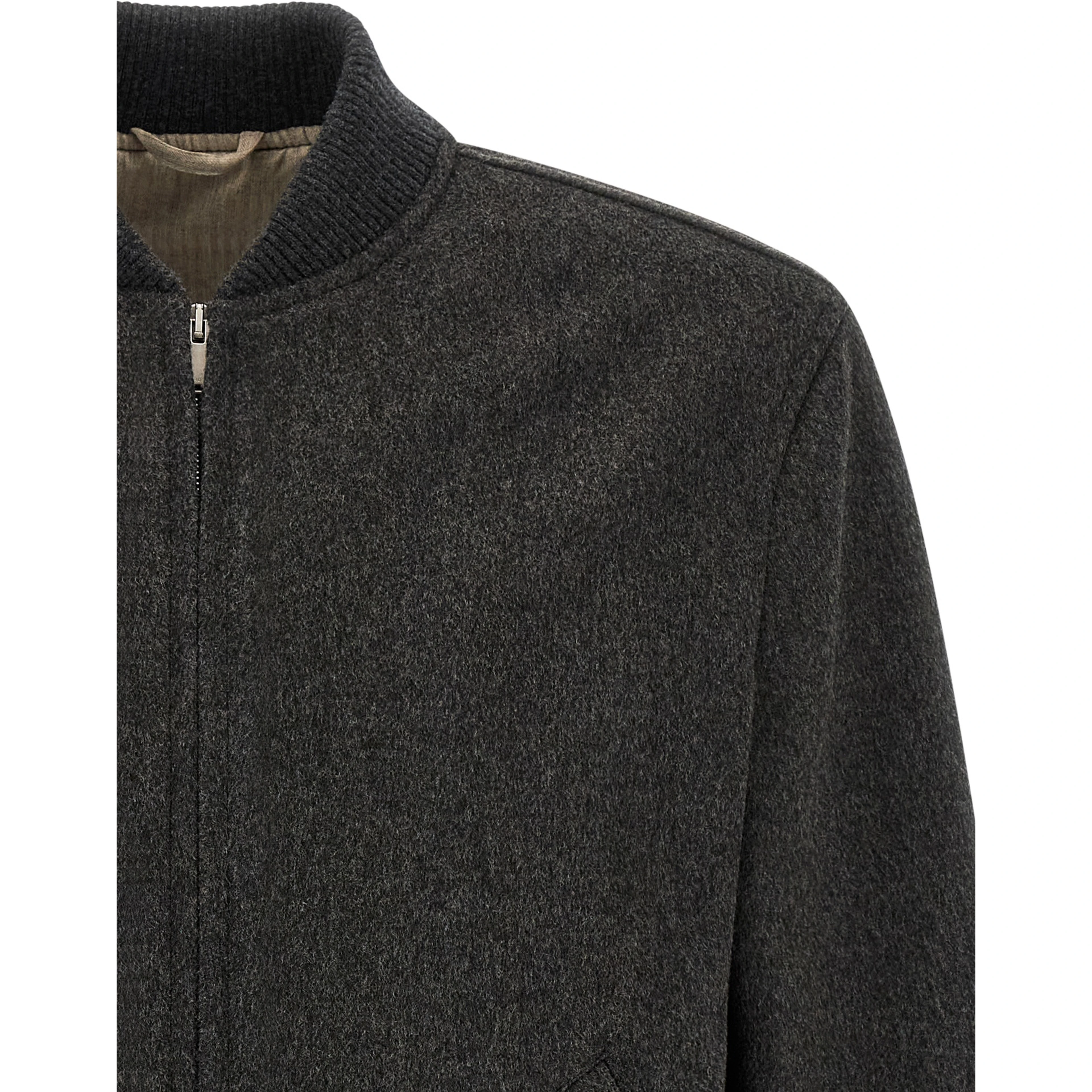 Gray Virgin Wool Bomber