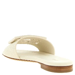 White Calfskin Slides
