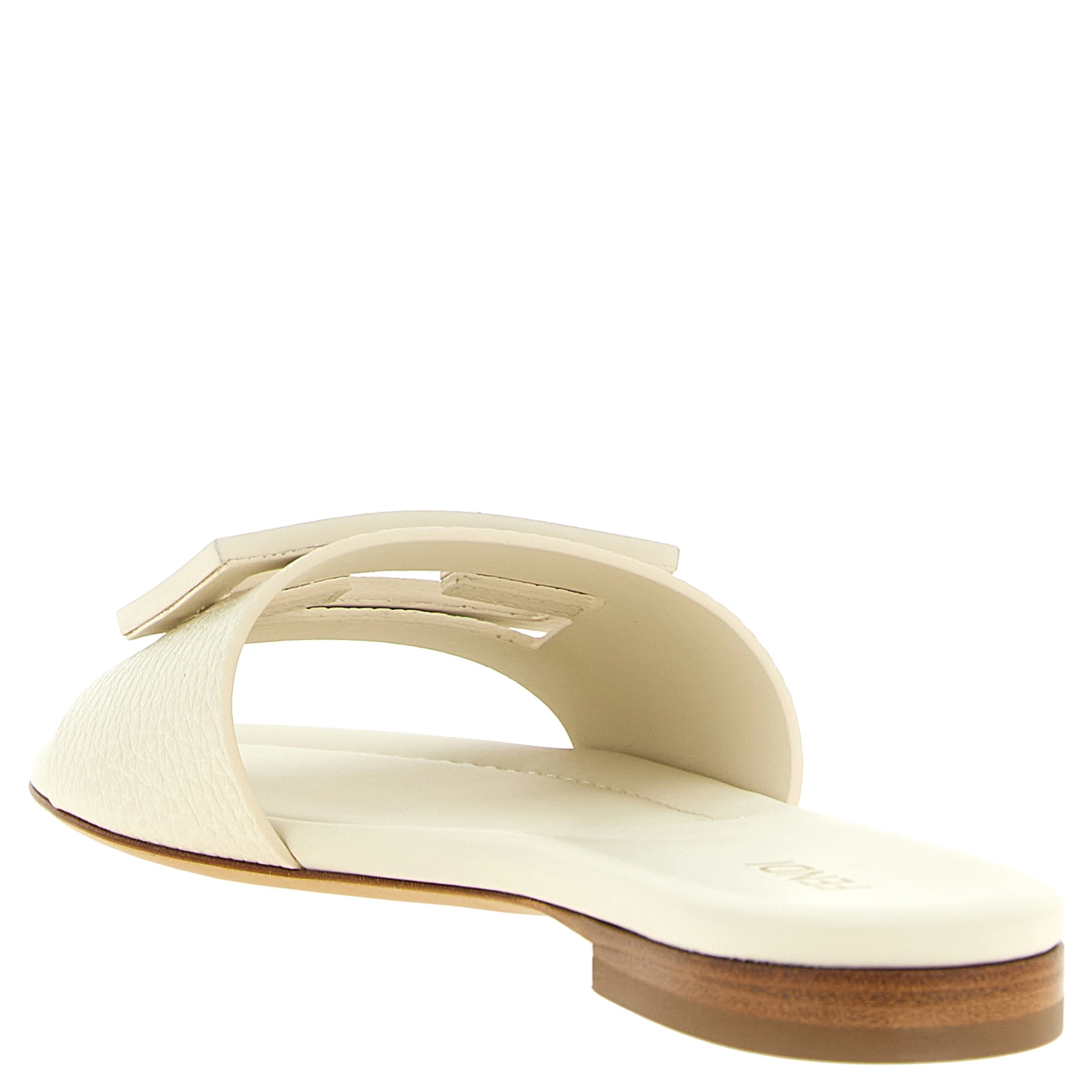White Calfskin Slides