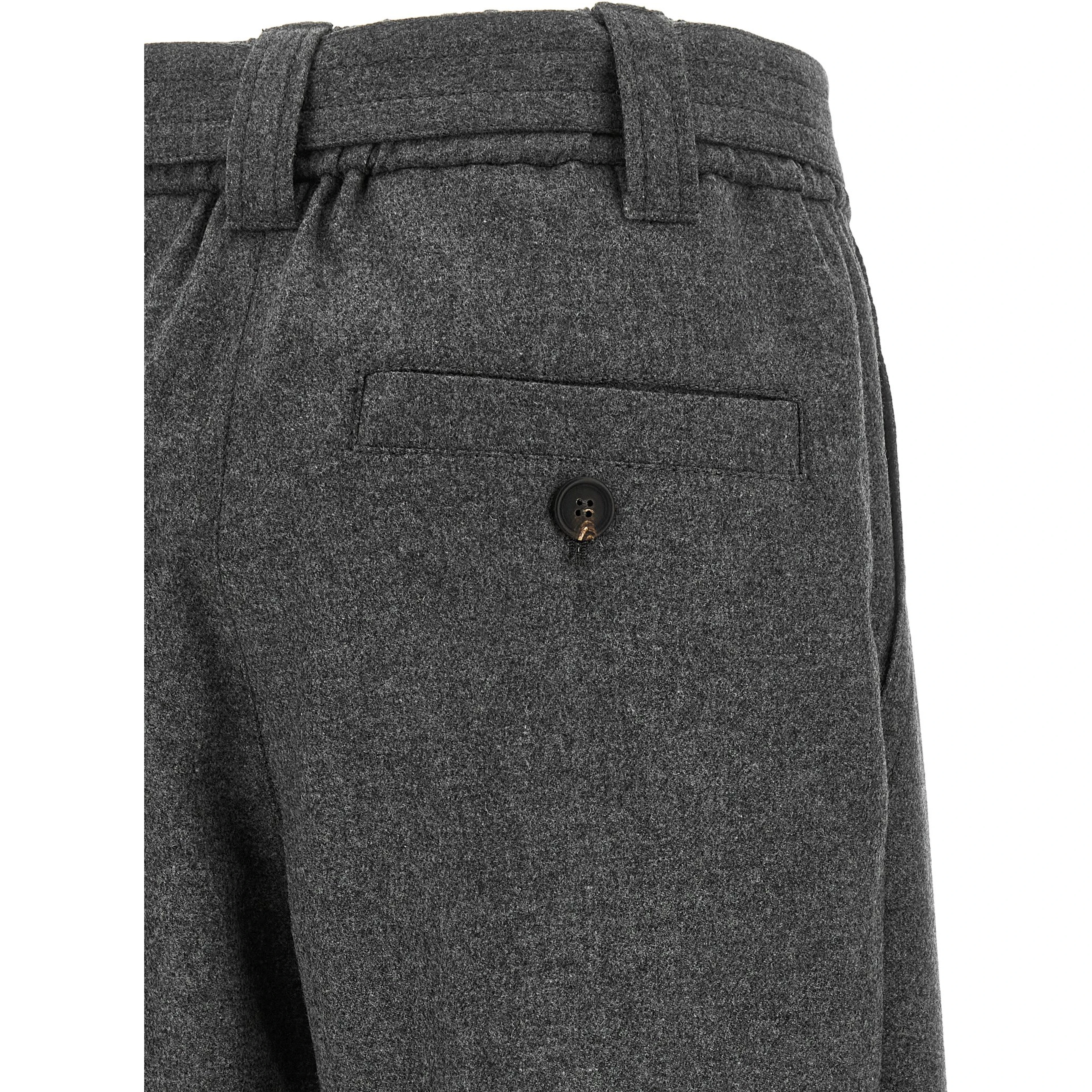 Gray Virgin Wool Cargo Pants