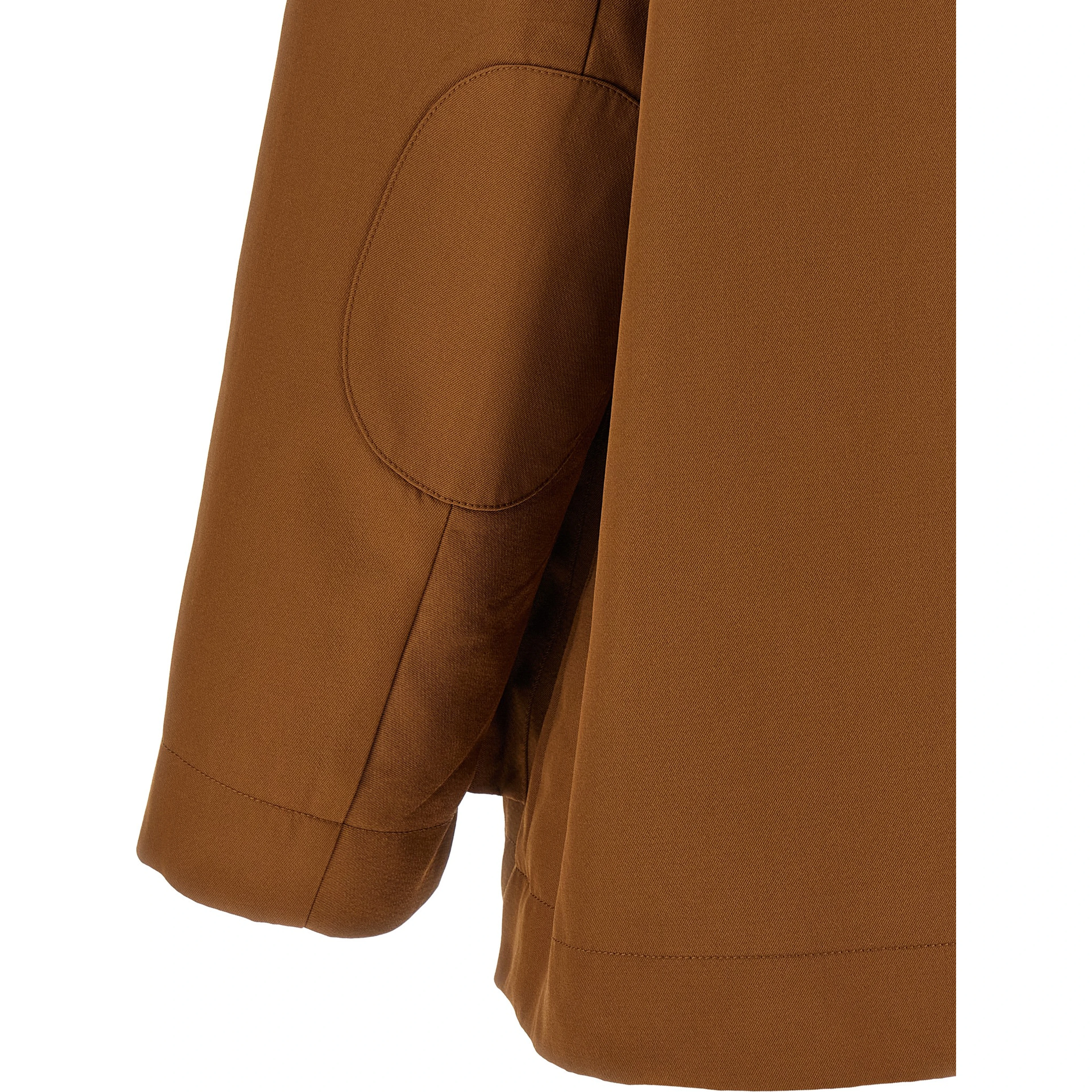 Brown Recycled Polyester Full-Length Jacket