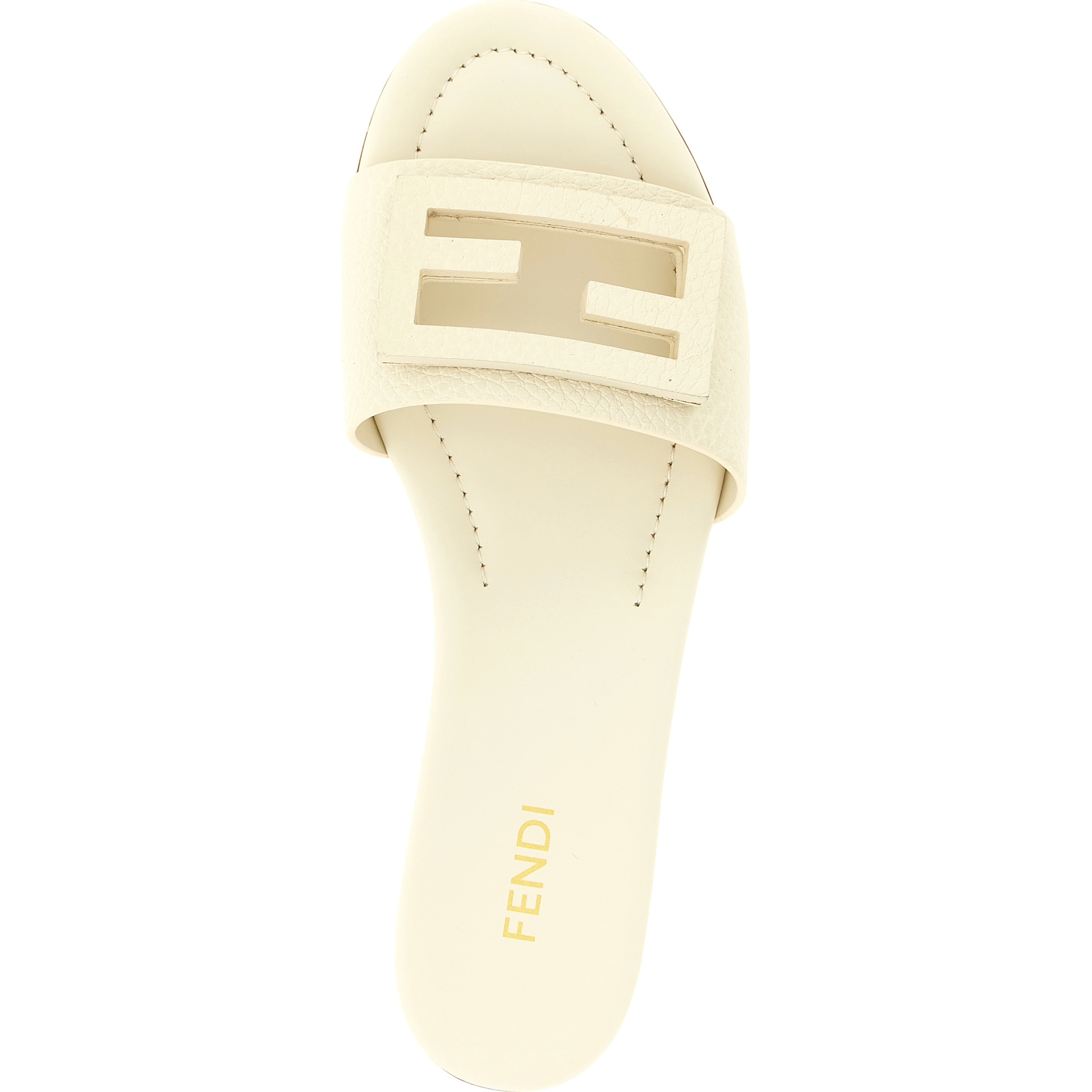 White Calfskin Slides