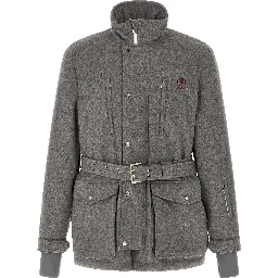 Gray Wool Full-Length Jacket