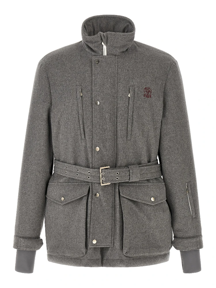Gray Wool Full-Length Jacket