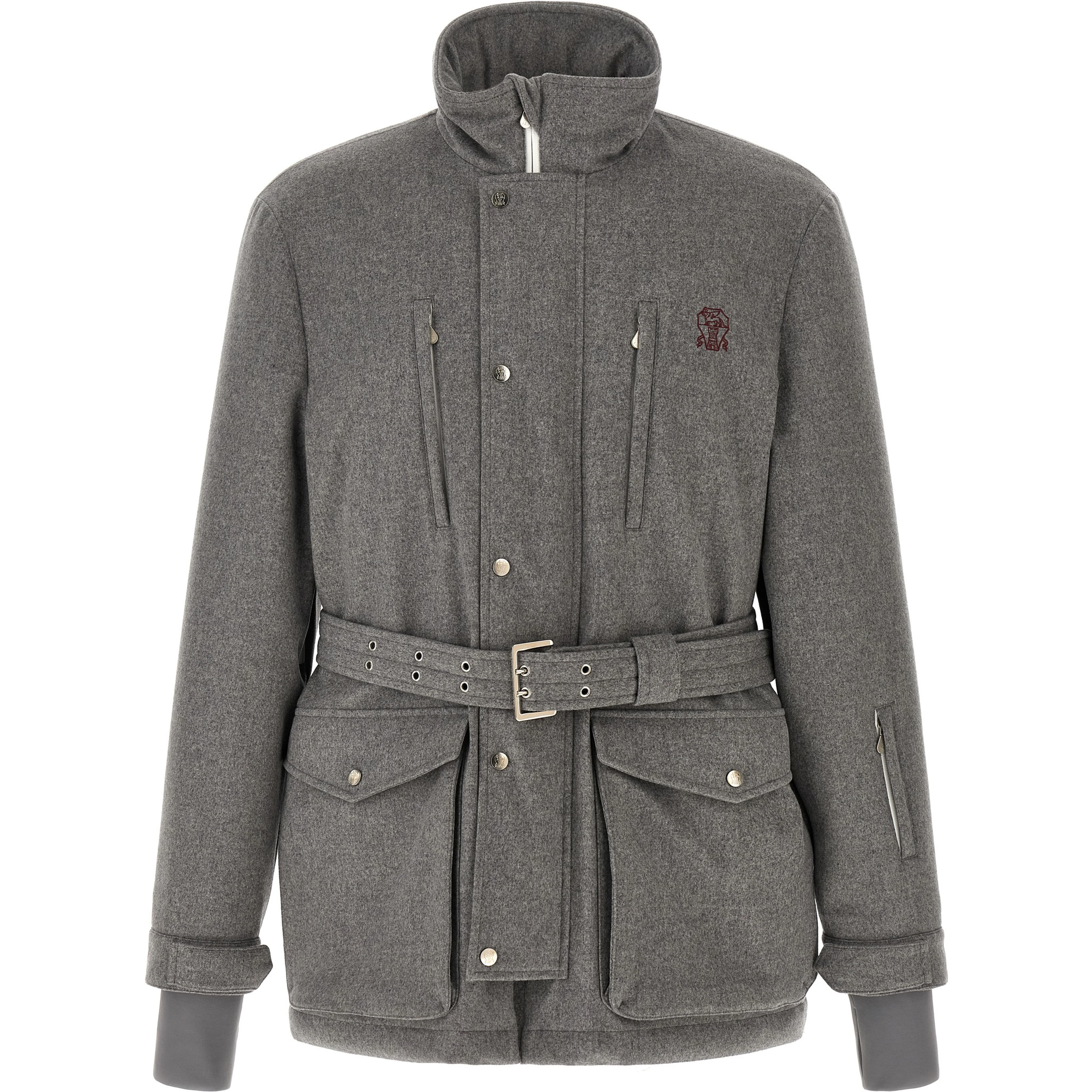 Gray Wool Full-Length Jacket