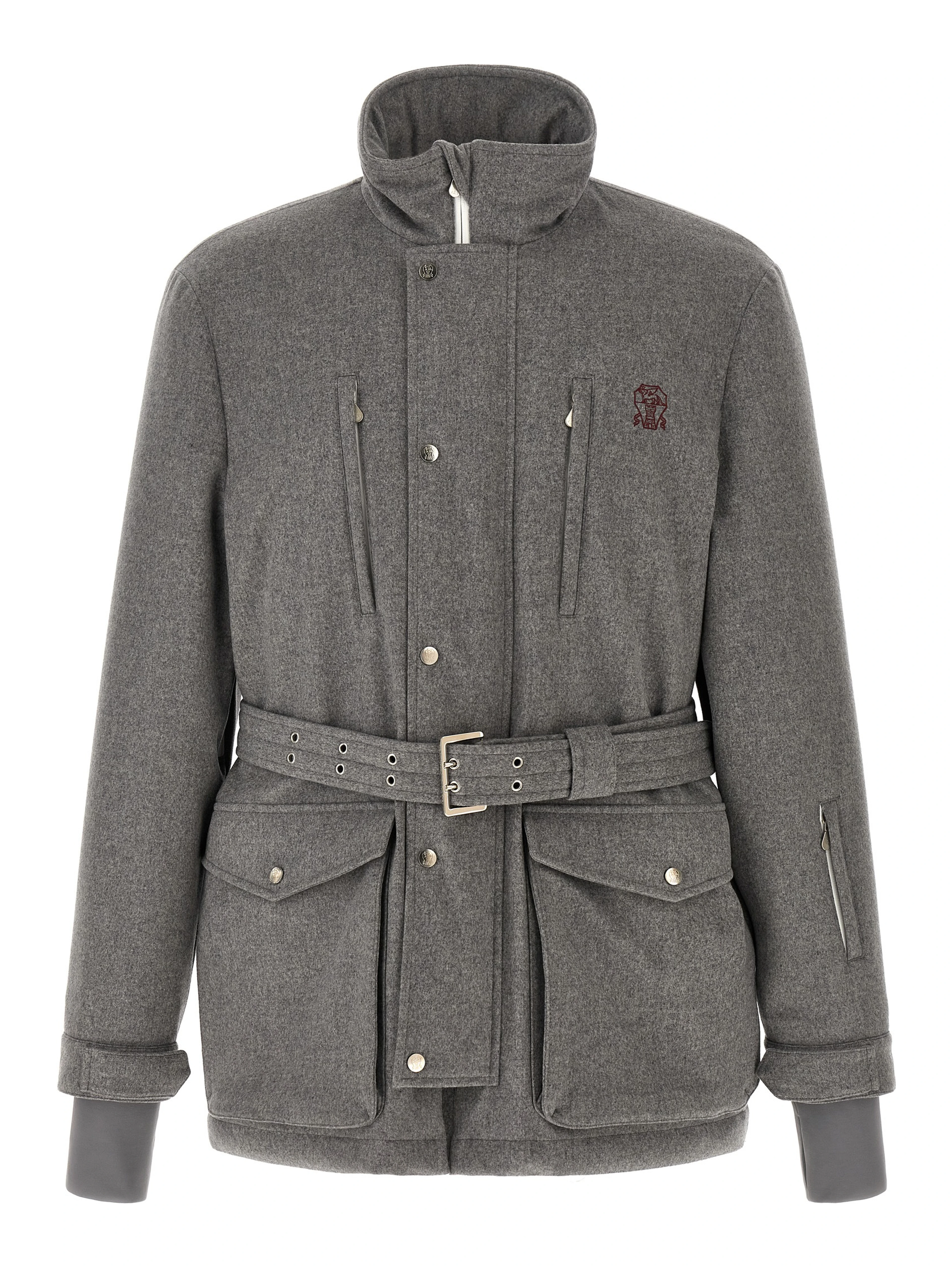Gray Wool Full-Length Jacket